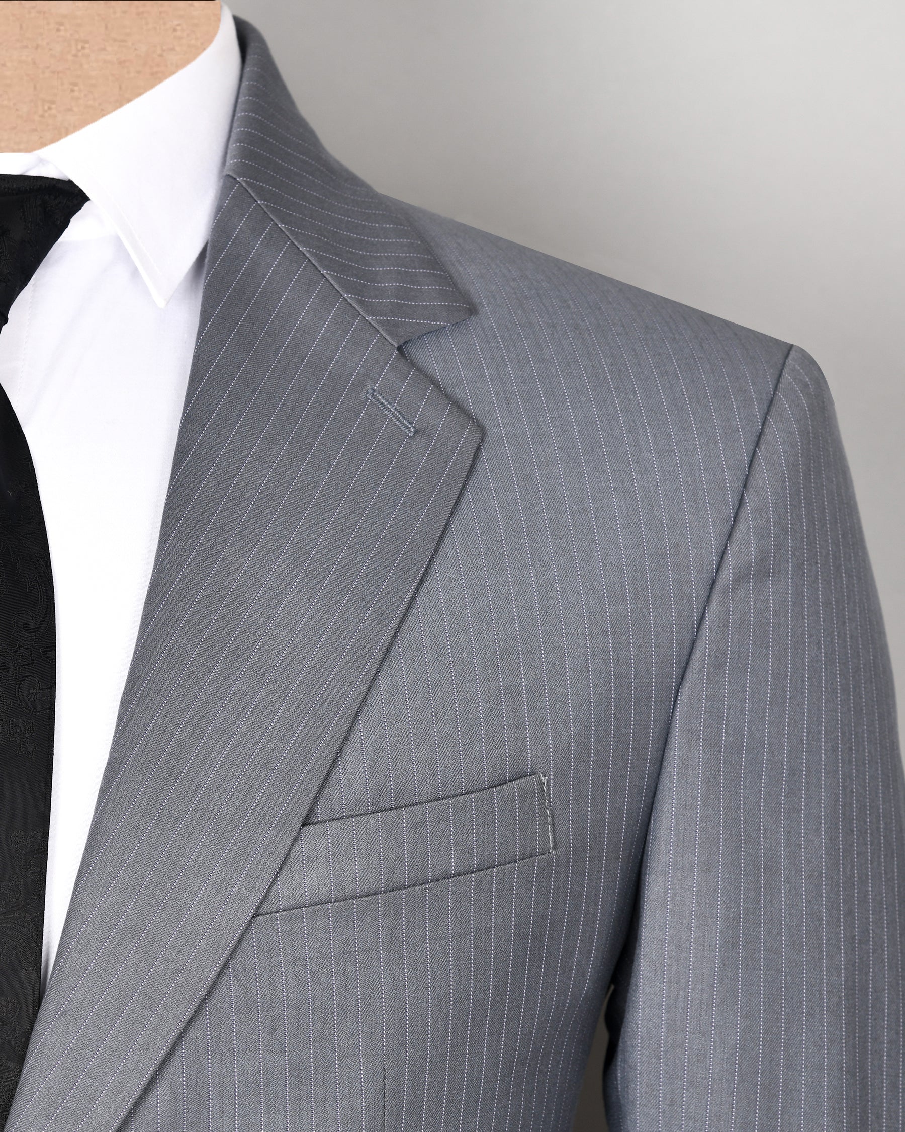 Hemsworth Metal Grey Striped Wool blend Suit