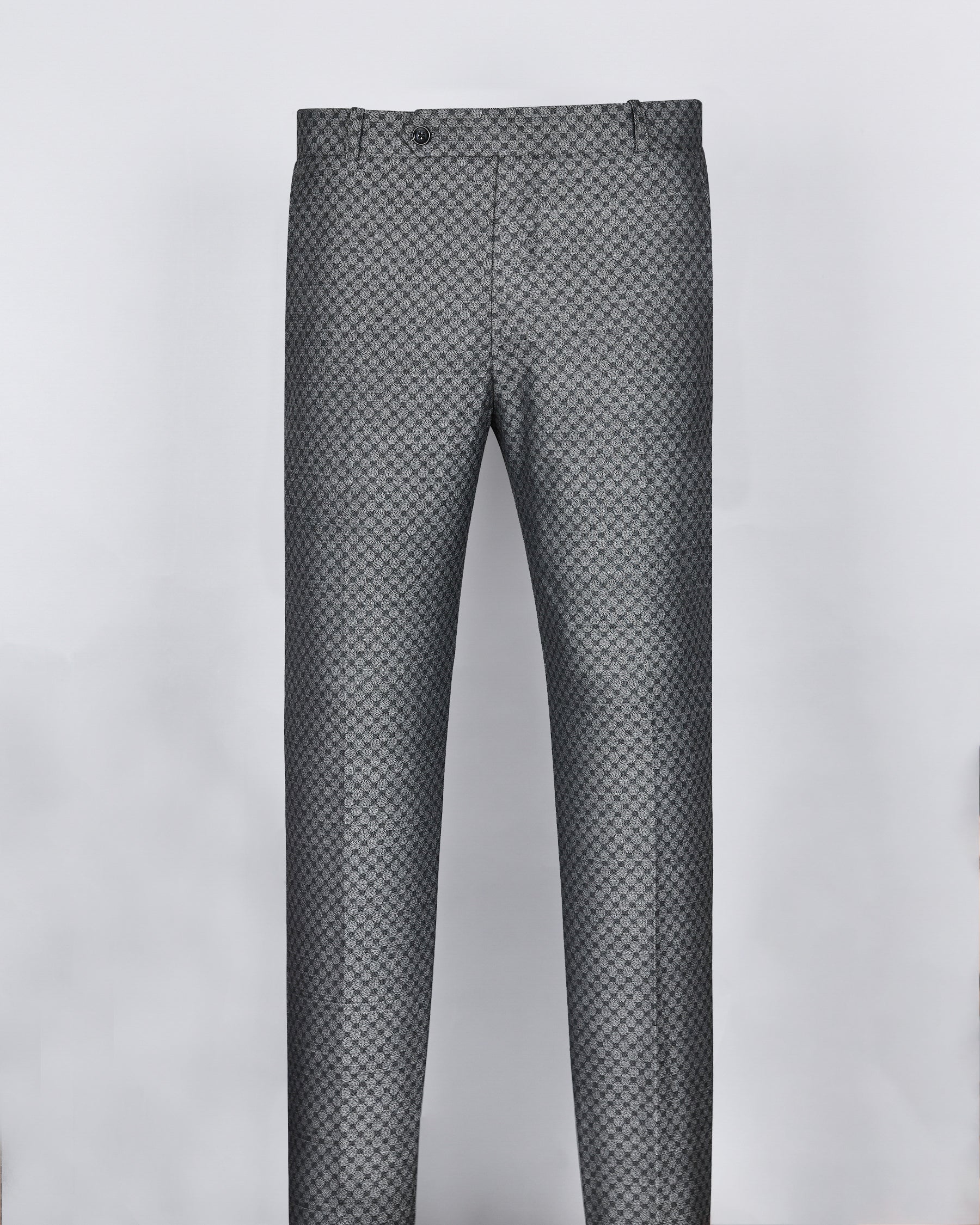 Pebble Grey Box Textured Wool blend Suit