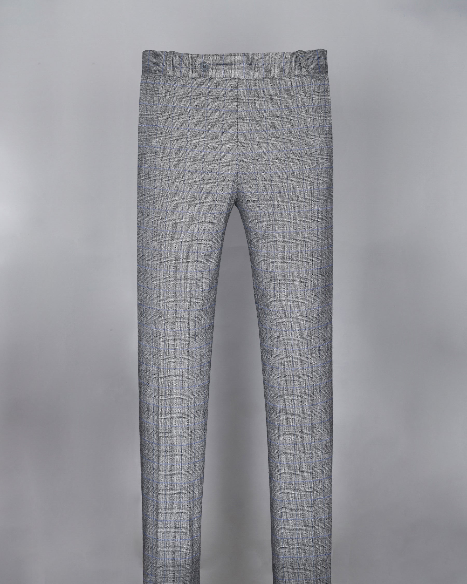 Pewter Grey Plaid and textured Premium Wool Suit