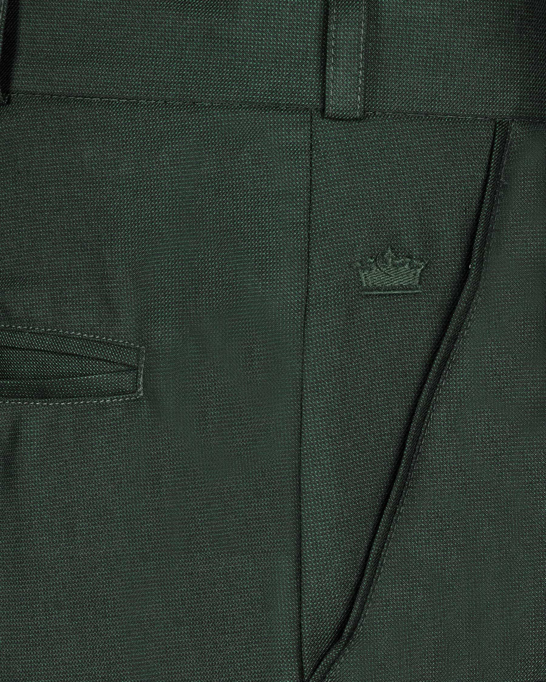 Emerald Green Micro Dotted Wool Blend Suit