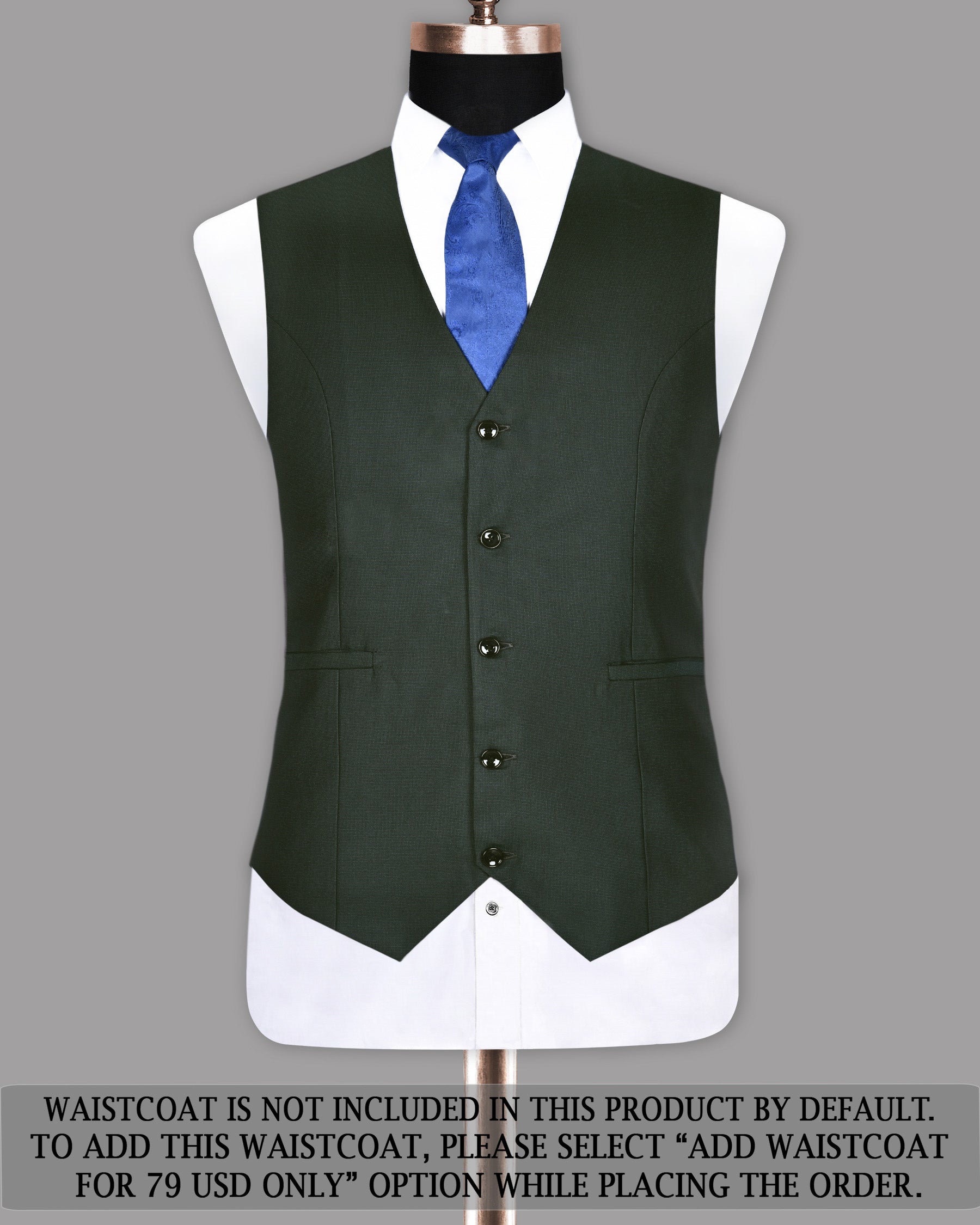 Pine Green Wool Blend Double Breasted Suit