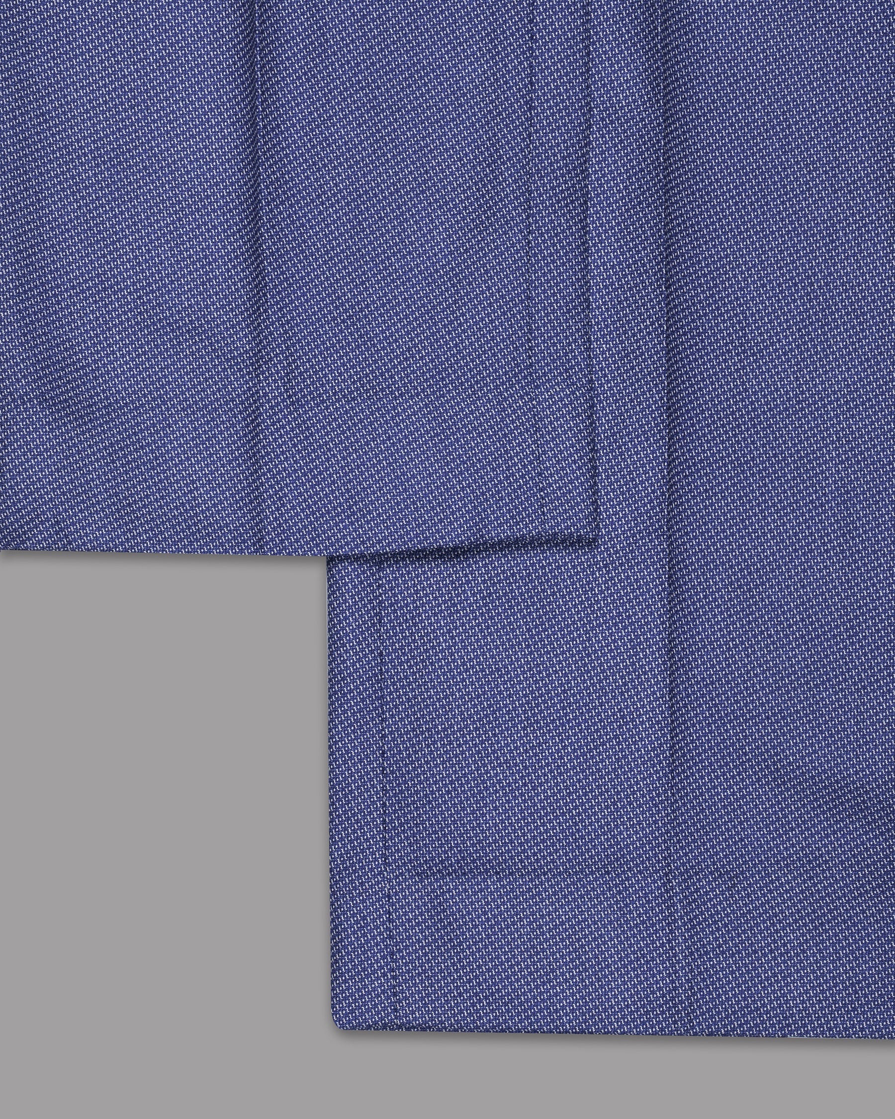 Sky Blue Micro Textured Ultra soft Cross Placket Bandhgala/Mandarin wool-silk blend Suit