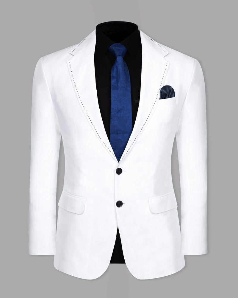 Bright White Luxurious Linen Designer Suit