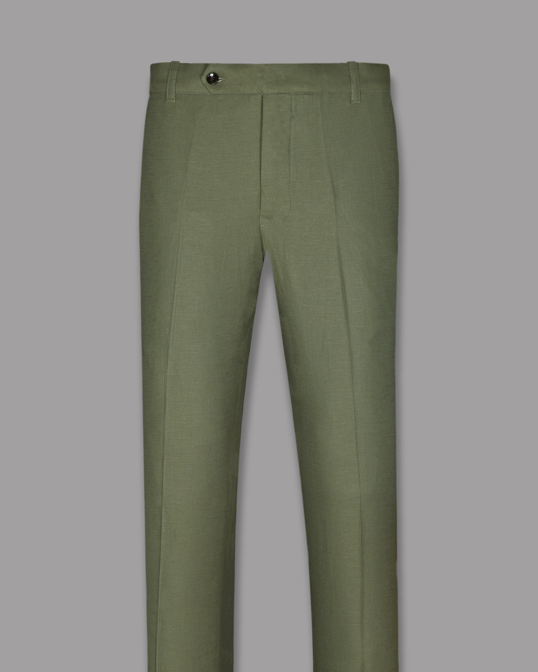 Olive Luxurious Linen Double Breasted Suit