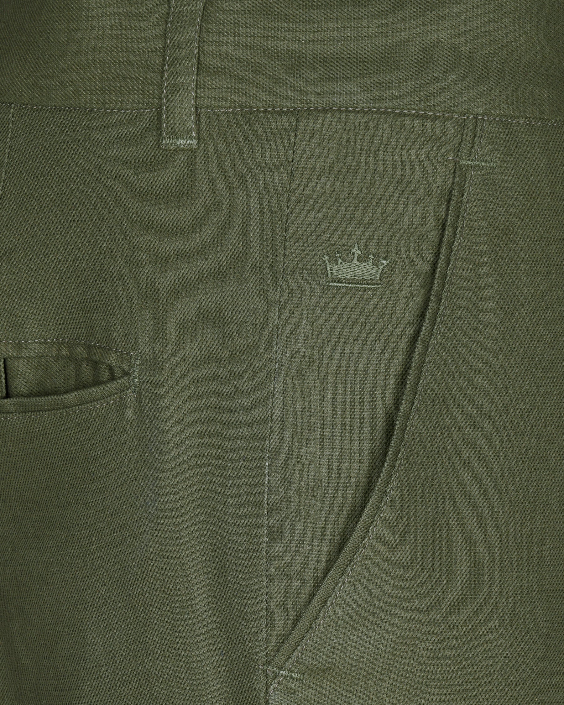 Olive Luxurious Linen Double Breasted Suit