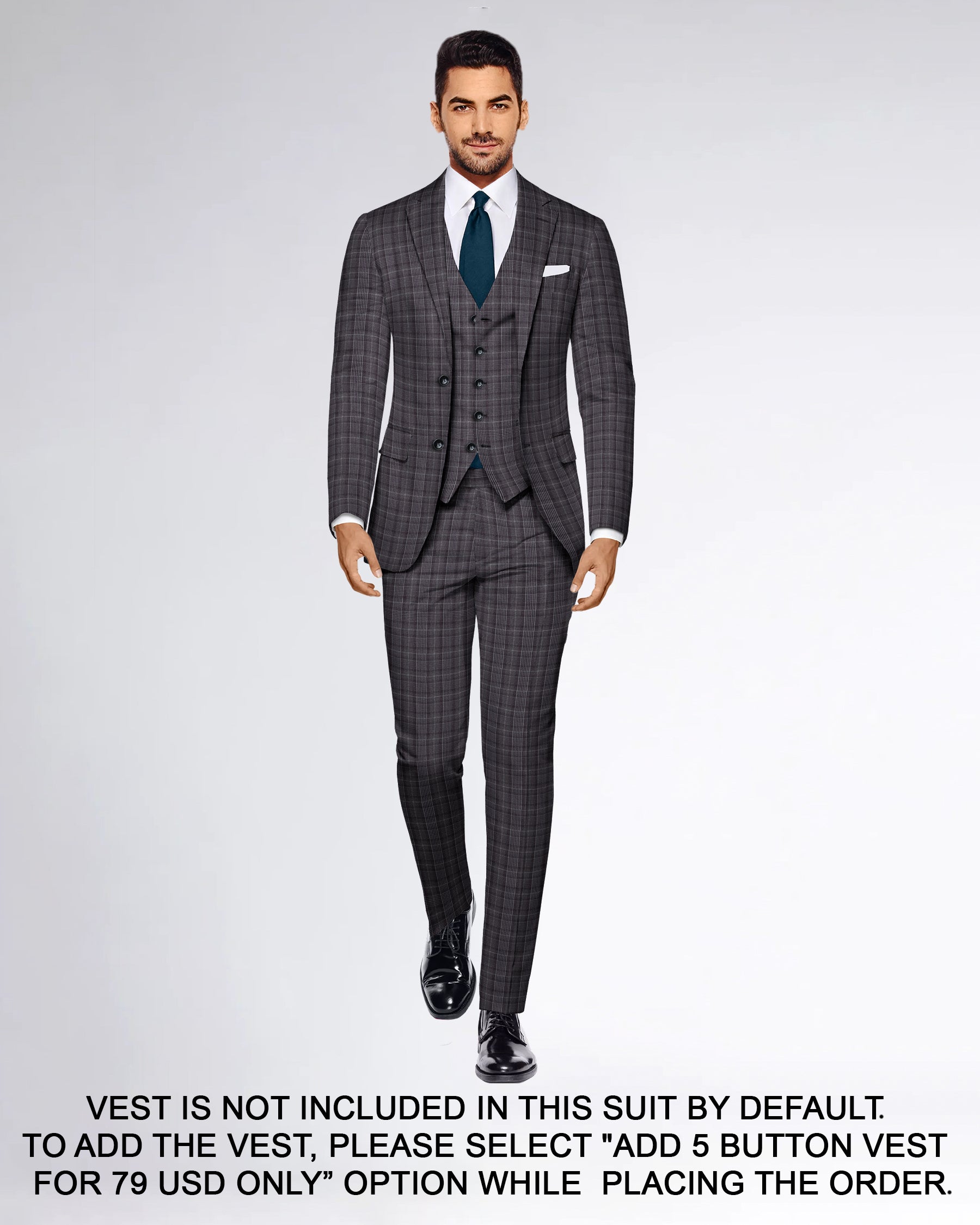 Porpoise Grey Plaid Suit