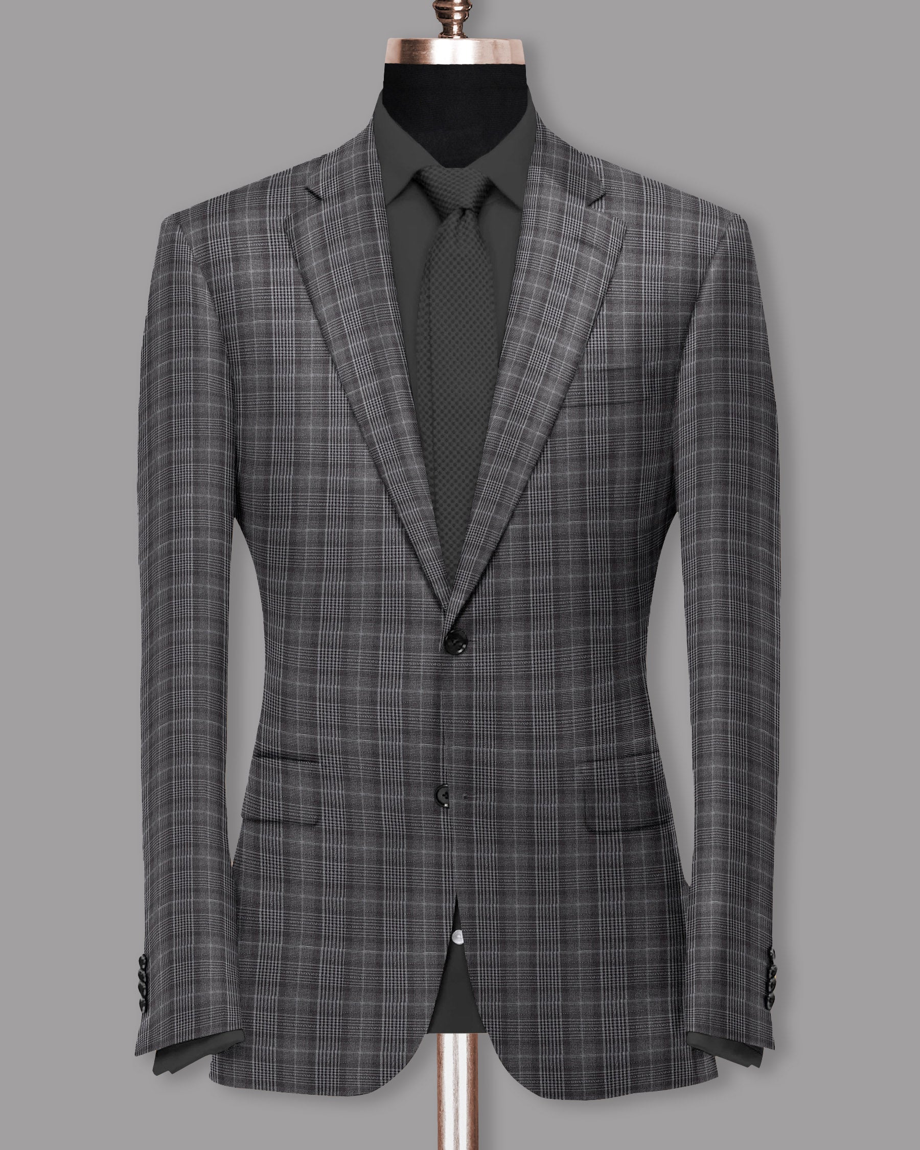 Porpoise Grey Plaid Suit