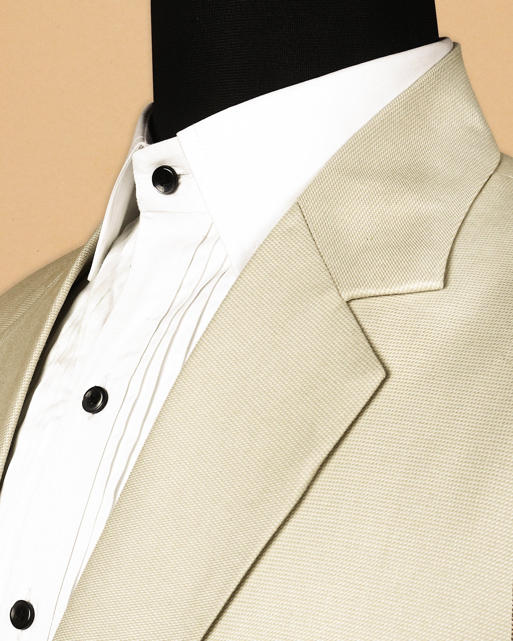 Cream textured Suit