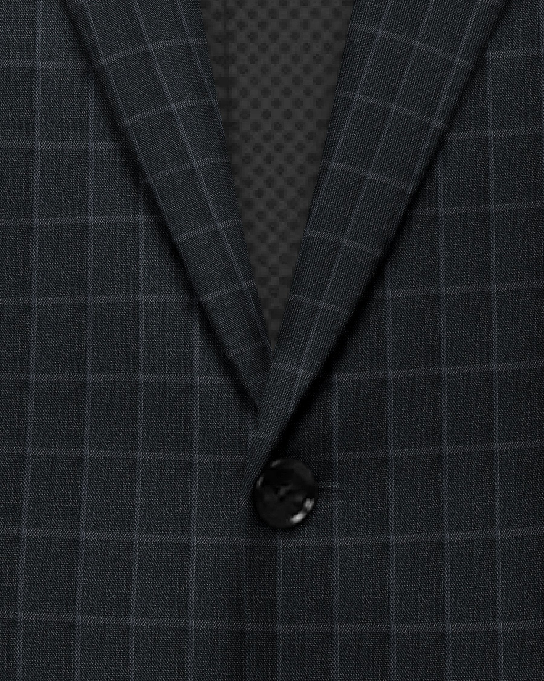 Black with Steel Blue Windowpane Suit