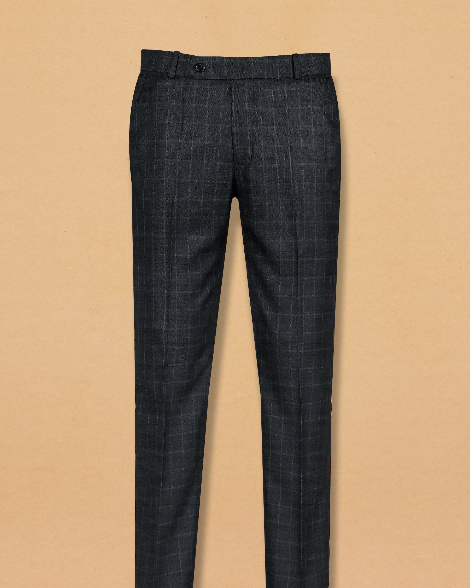 Black with Steel Blue Windowpane Suit