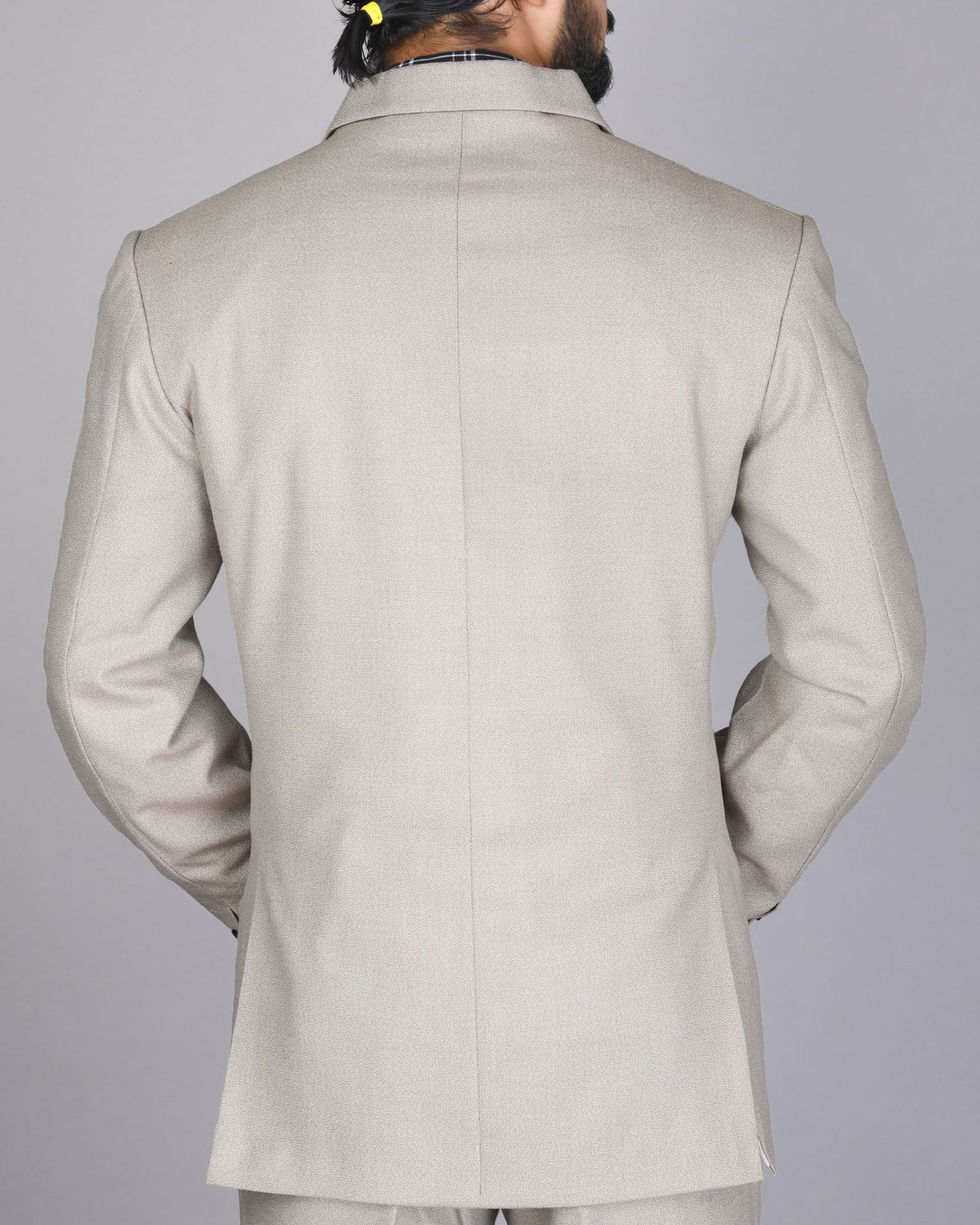 Wan White Textured  Suit