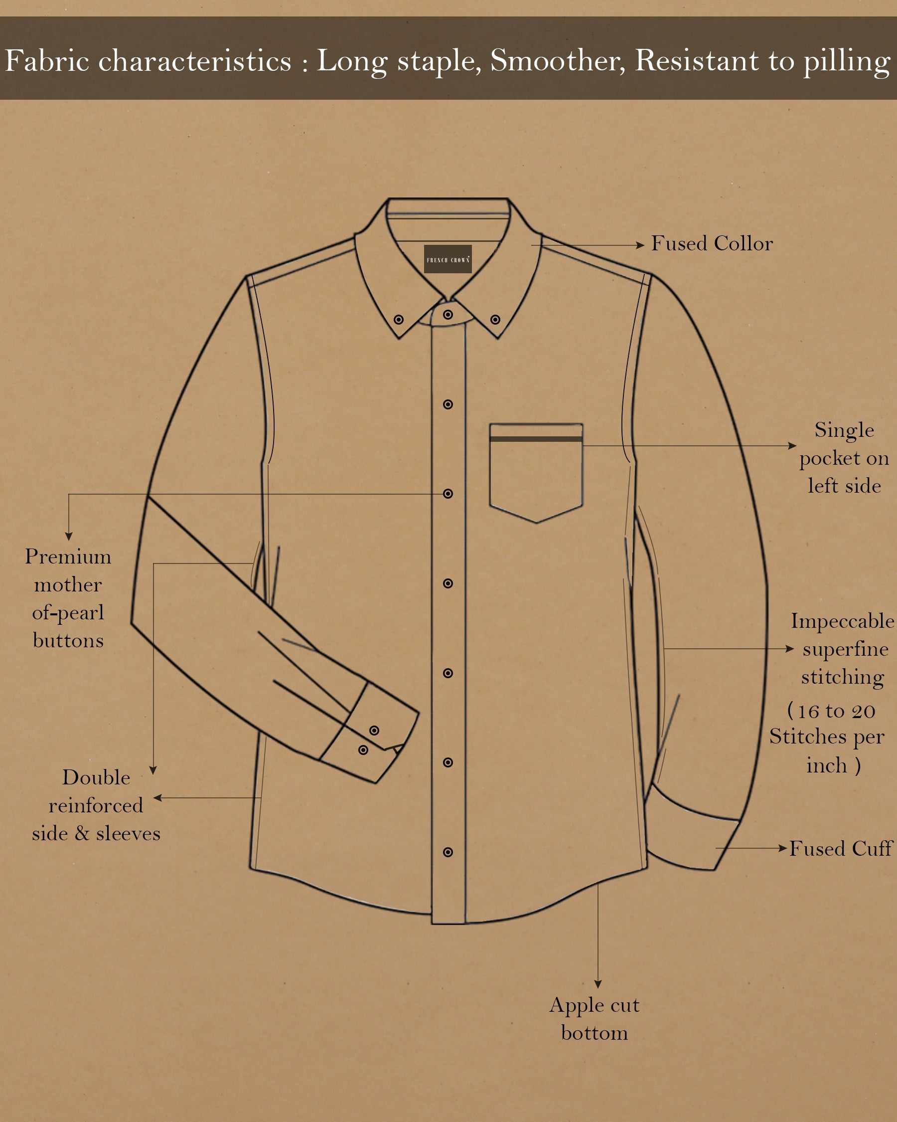 Mid blue Micro-checked Premium Cotton Shirt