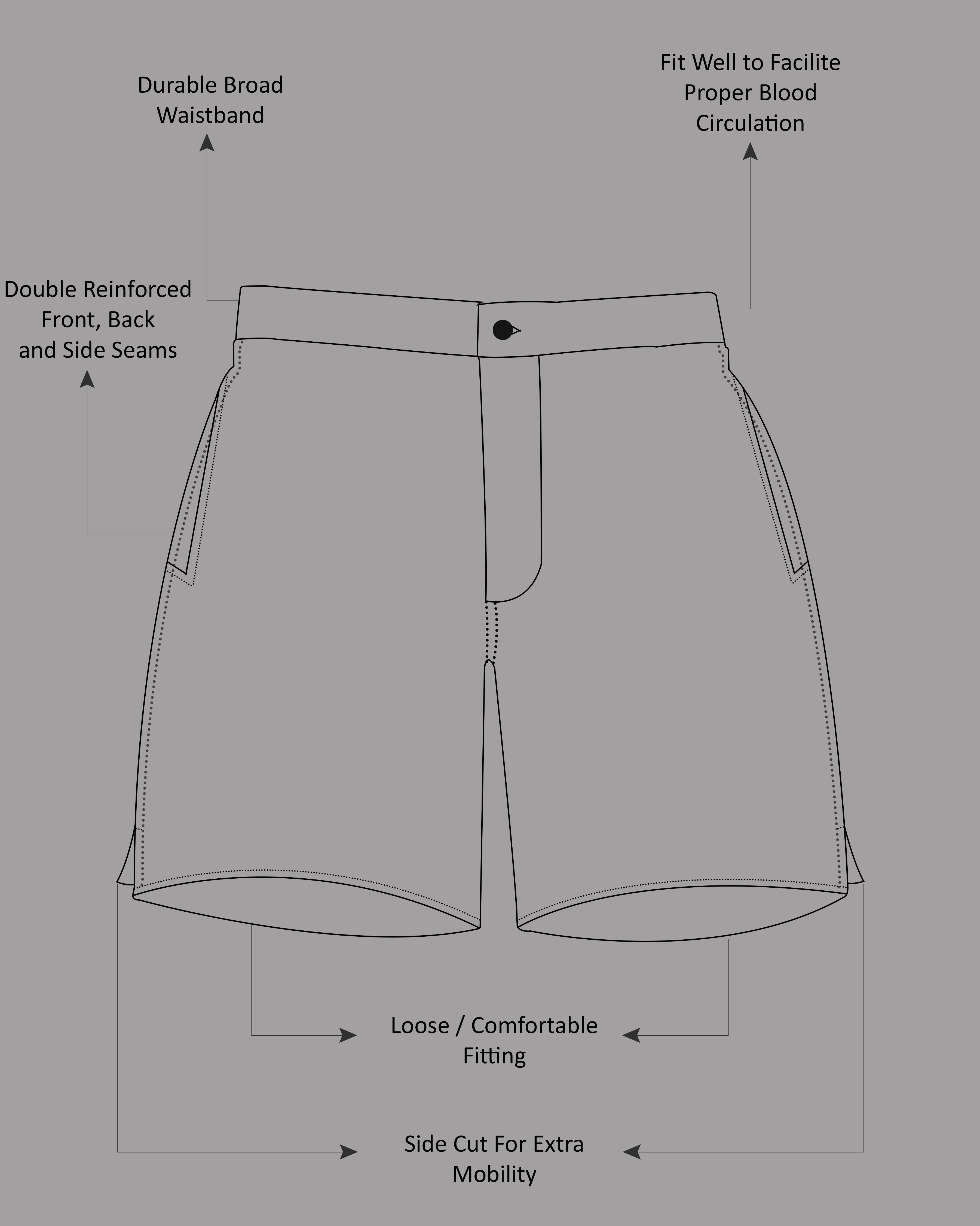 Navy Printed Premium Cotton Shorts