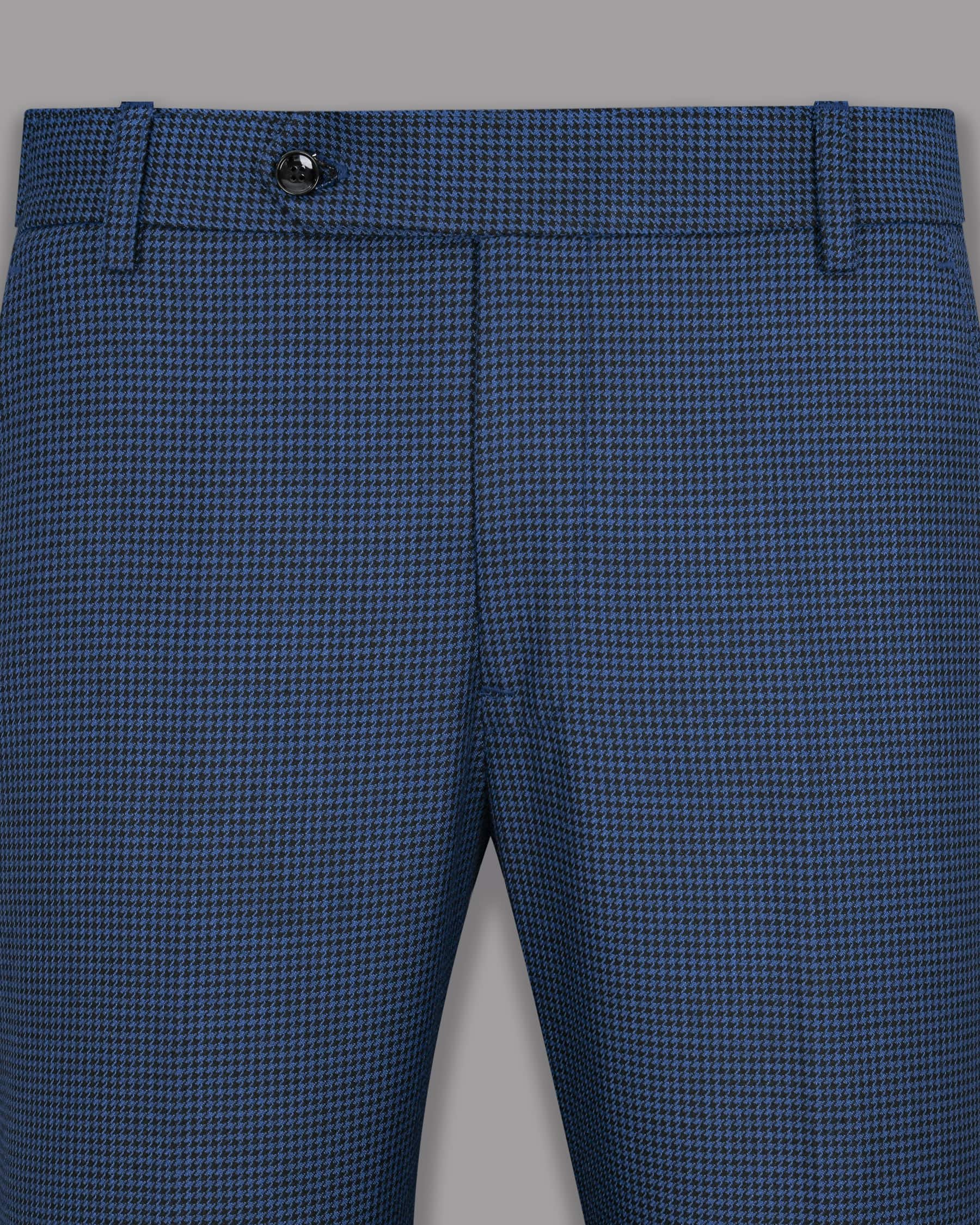 San Juan Blue with Shark Grey Houndstooth Checked Pant T1137-30, T1137-36, T1137-38, T1137-40, T1137-44, T1137-28, T1137-32, T1137-42, T1137-34
