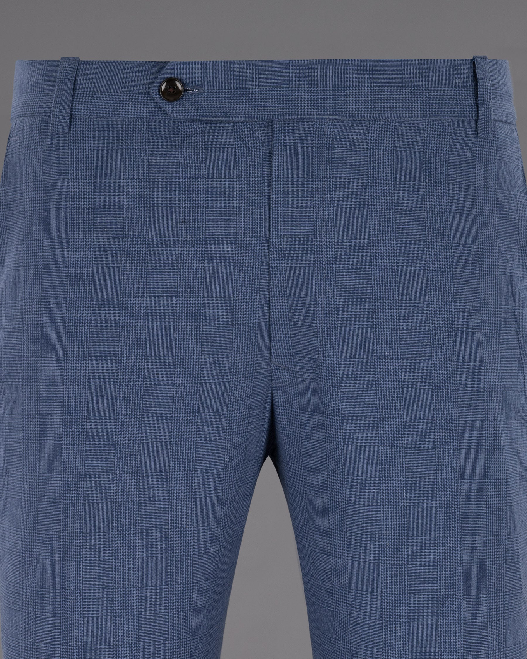 Fiord Blue Subtle Plaid Premium Cotton Pant T1229-36, T1229-38, T1229-40, T1229-42, T1229-44, T1229-28, T1229-30, T1229-32, T1229-34