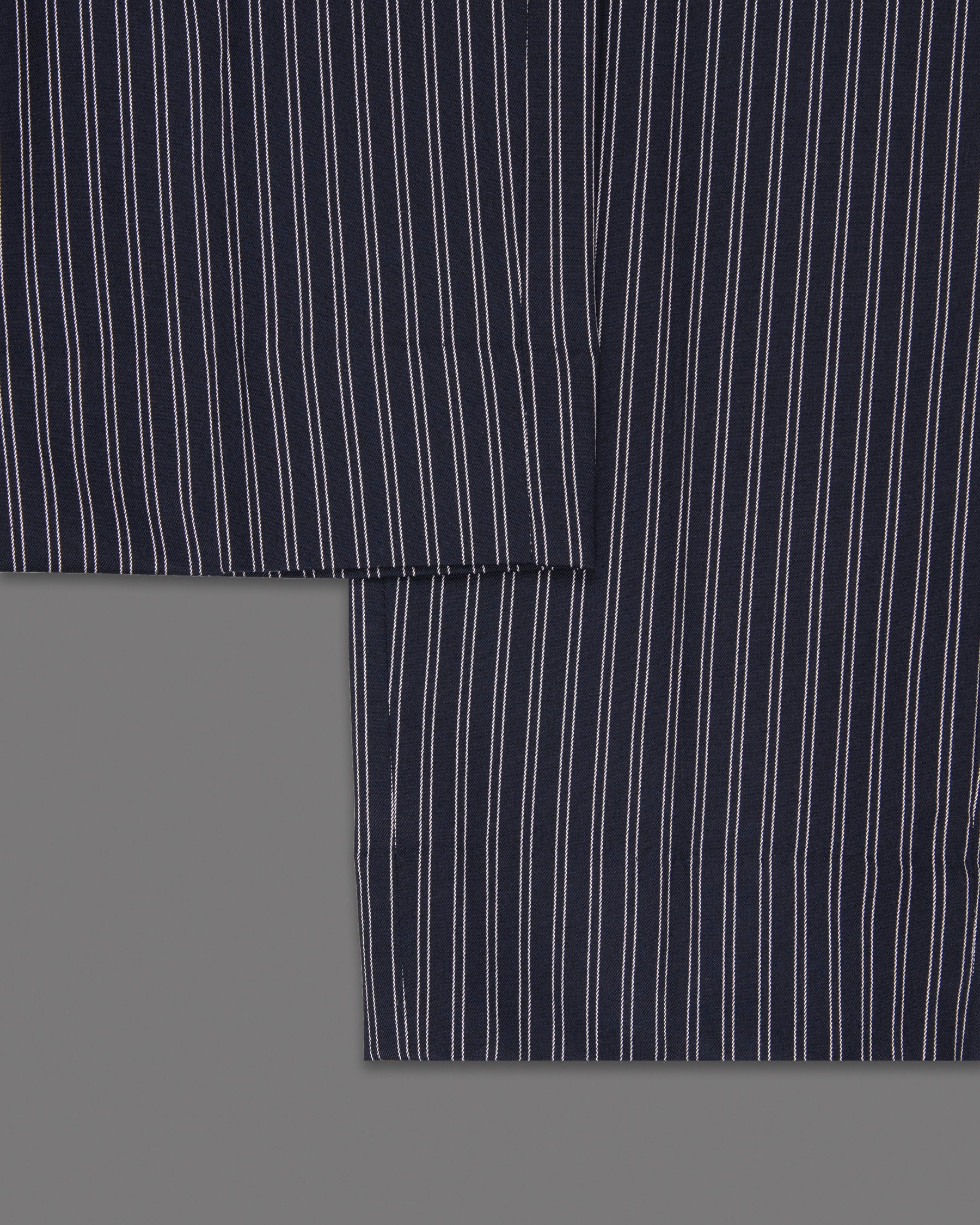 Navy Double Striped Wool Rich Pant