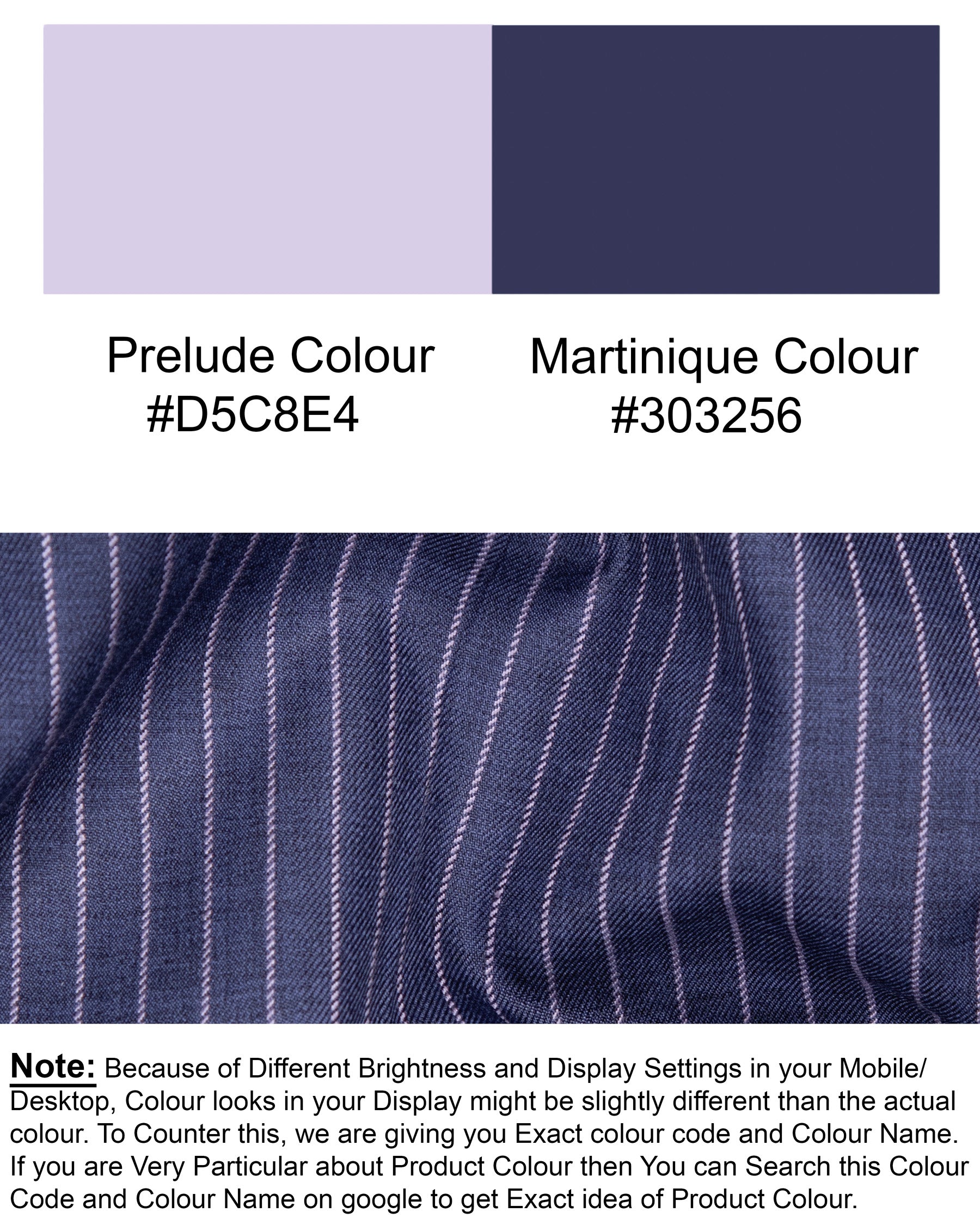 Martinique Blue with Prelude Striped Premium Cotton Pant