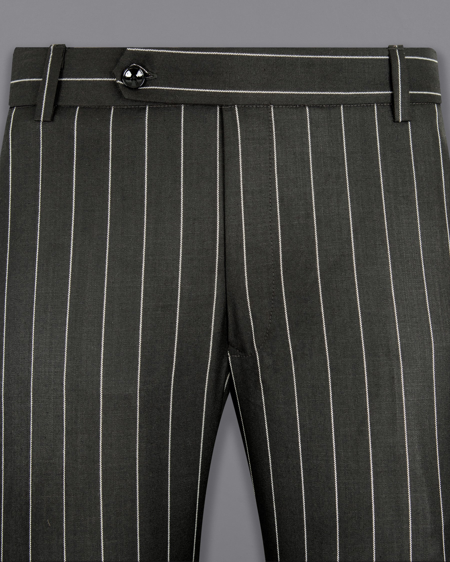 Zeus Black with White Stripes Wool Rich Pant T1304-28, T1304-30, T1304-32, T1304-34, T1304-36, T1304-38, T1304-40, T1304-42, T1304-44