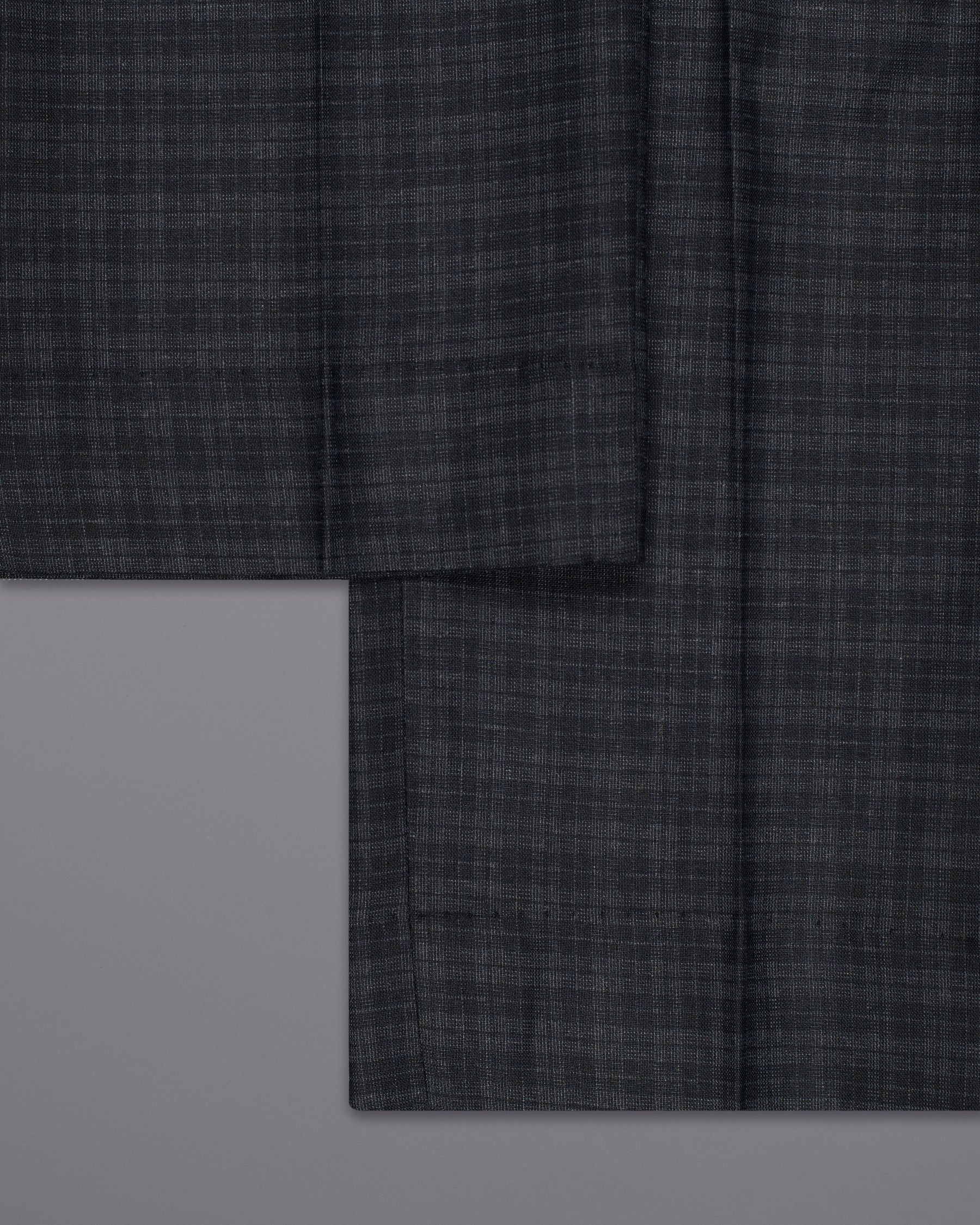 Shark Grey Plaid Wool Rich Pant