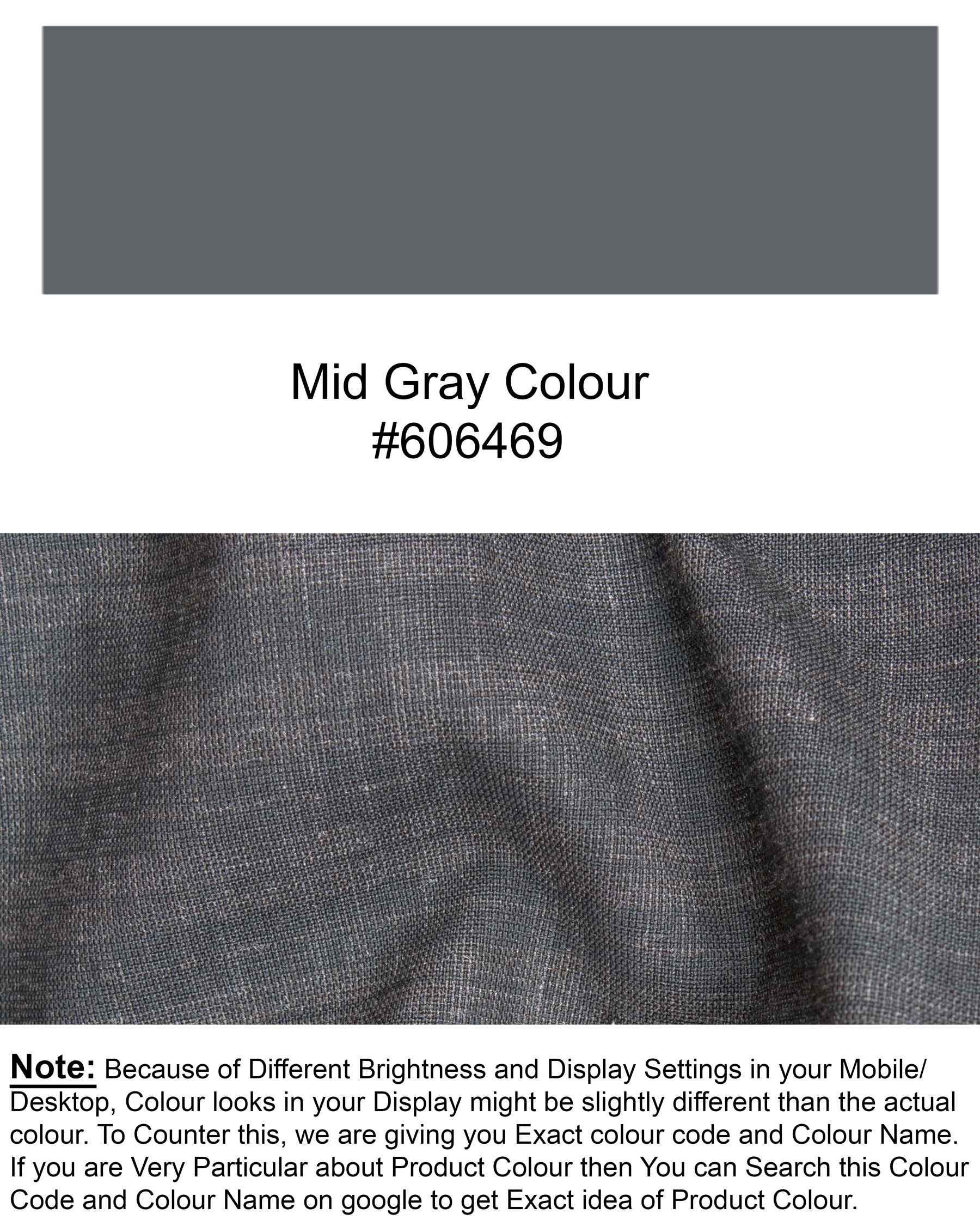 Mid Gray Wool Rich Pant