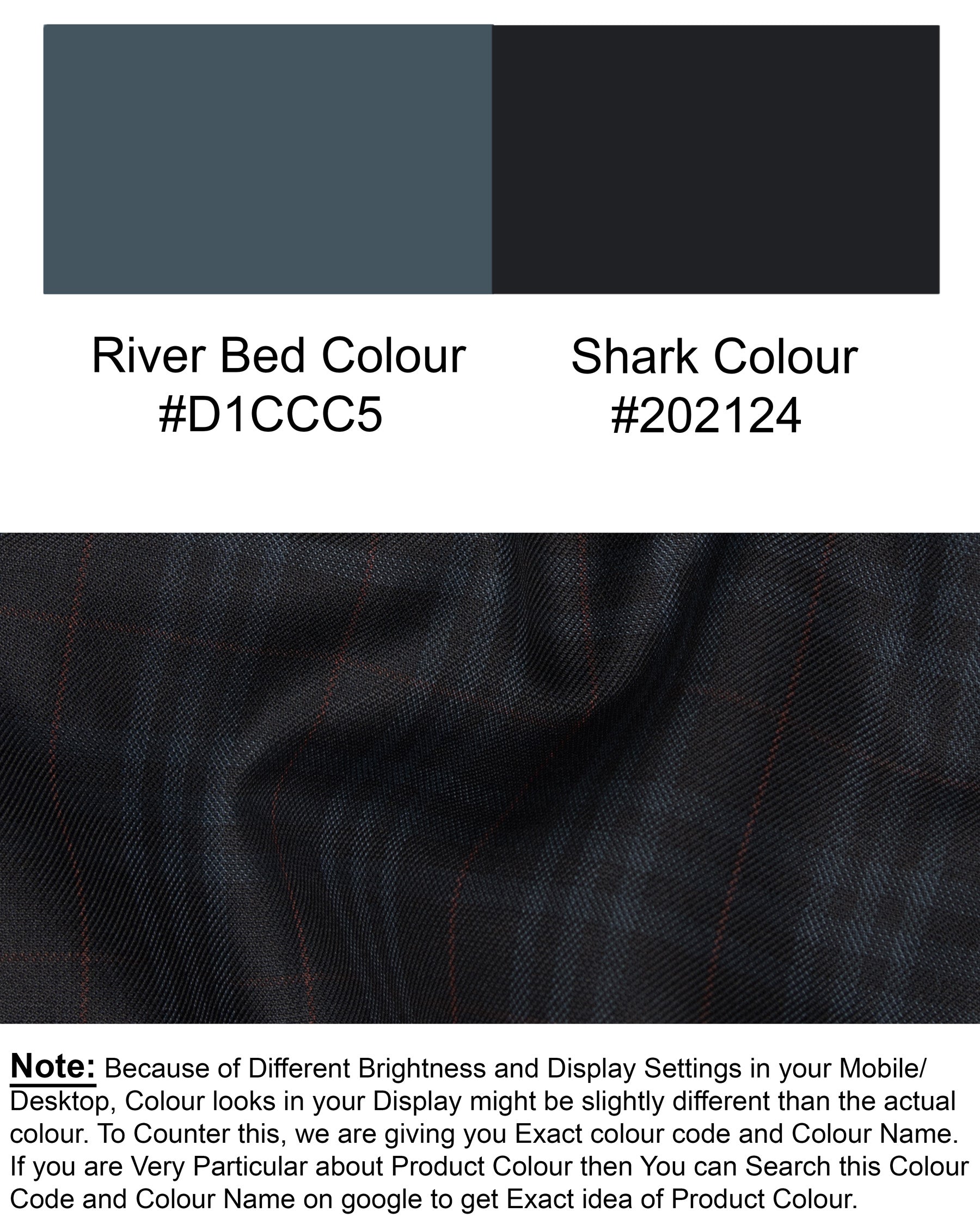 Shark Black Plaid Wool Rich Pant