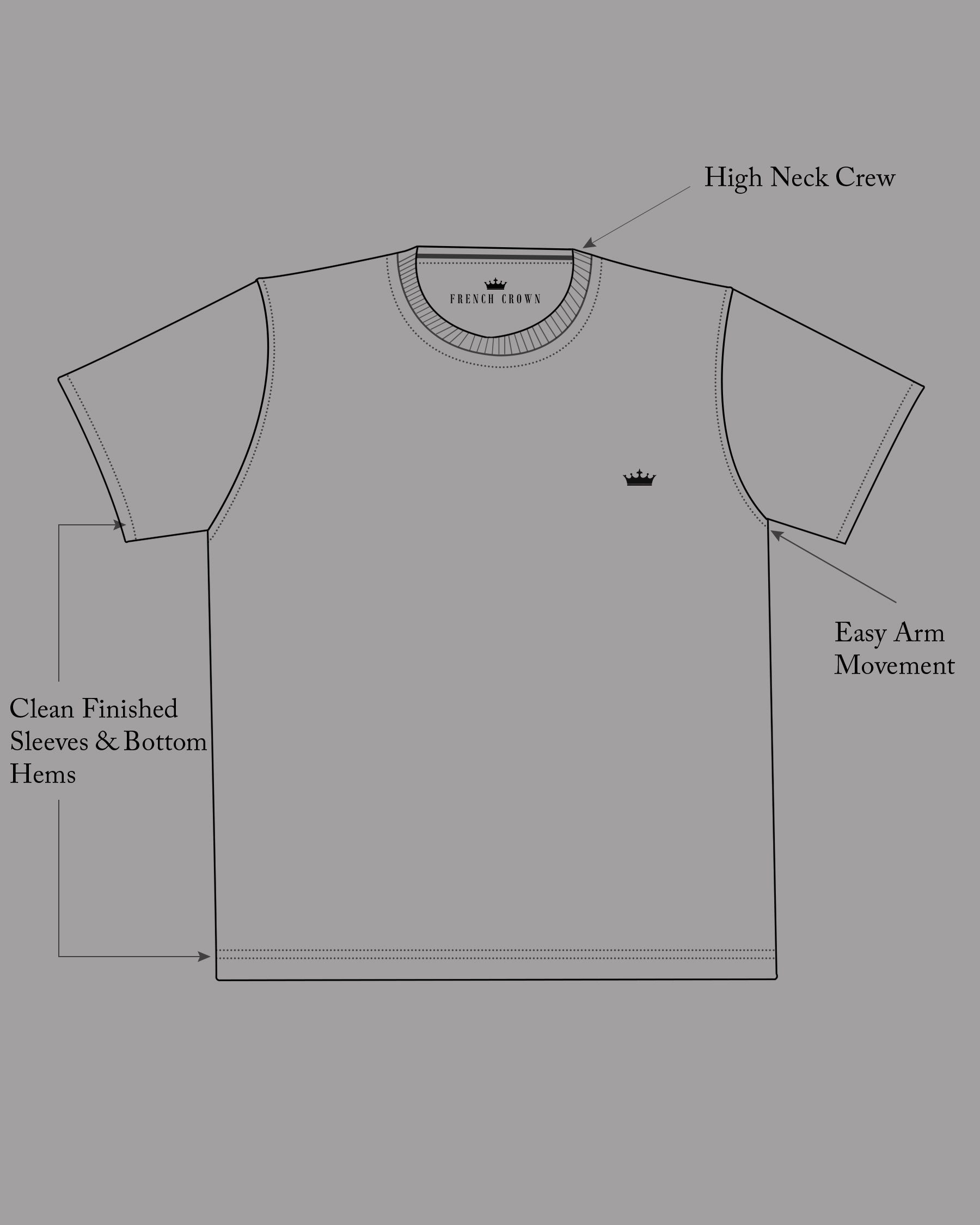 Gravel Gray Super Soft Premium Cotton Round Neck T-Shirt