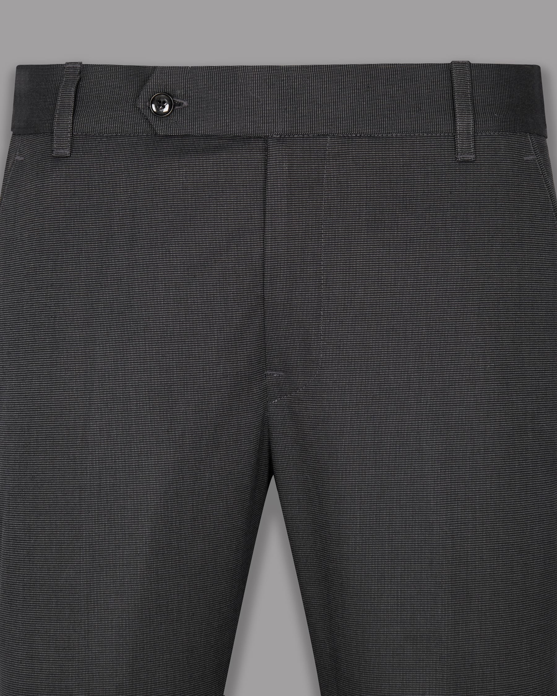 Abbey Gray Micro Textured Wool-Silk blend Pant T1036-30, T1036-34, T1036-38, T1036-42, T1036-28, T1036-32, T1036-36, T1036-40, T1036-44