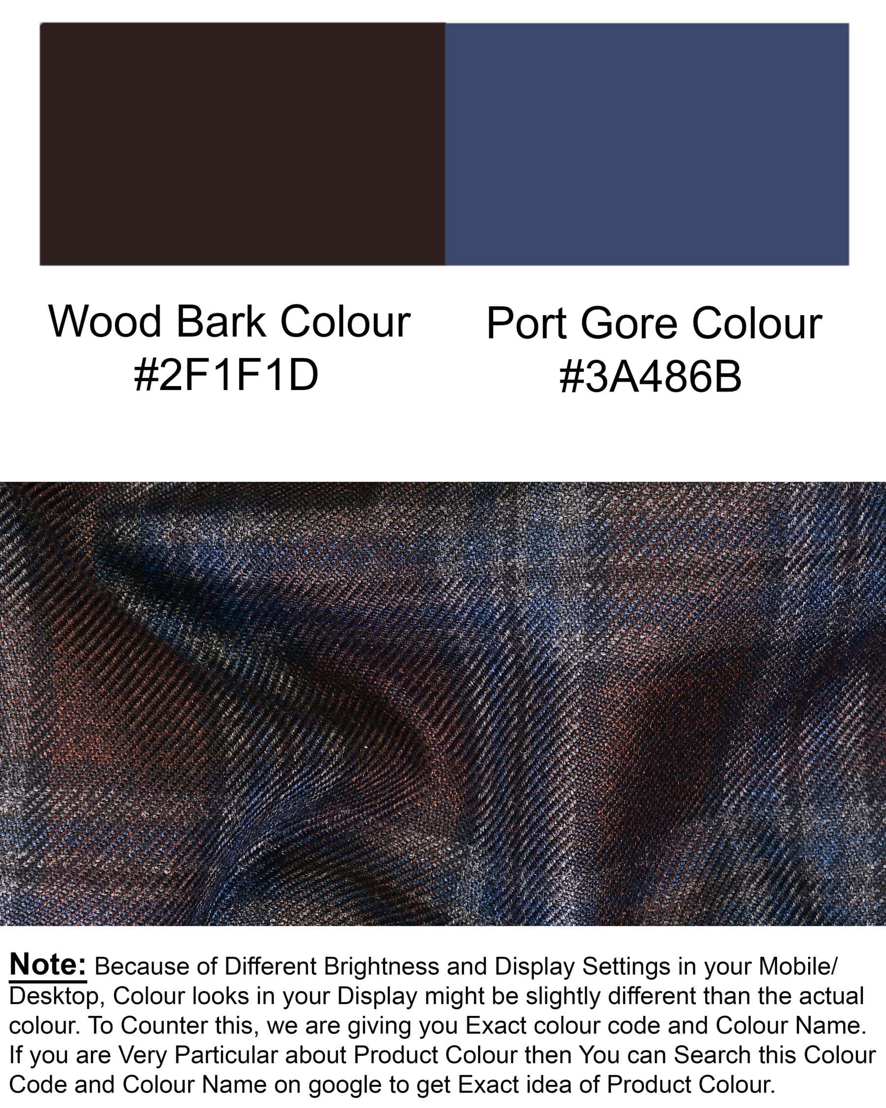 Wood Bark Brown with Port Gore Blue Plaid Pant