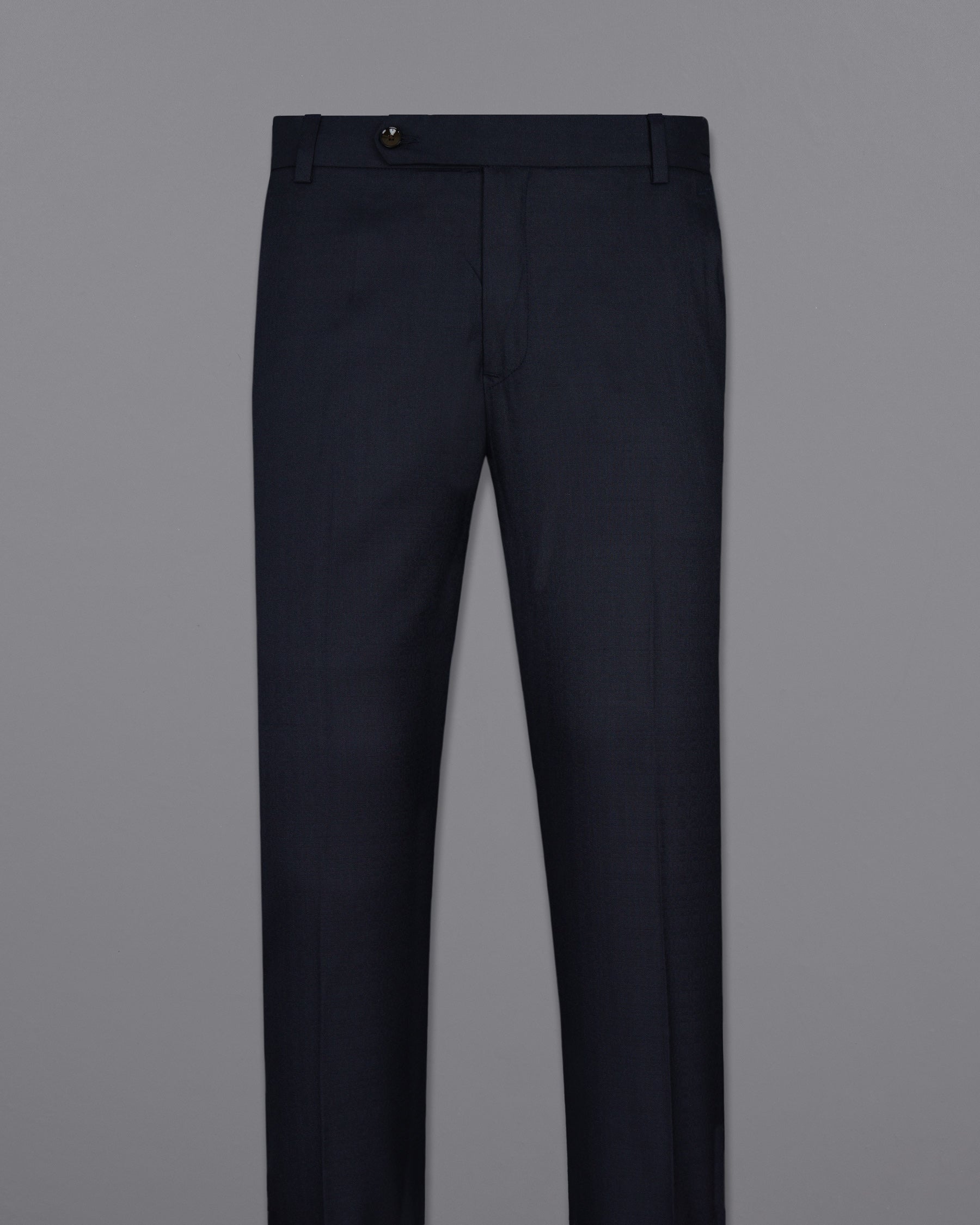 Navy Blue Subtle Textured Wool Rich Pant