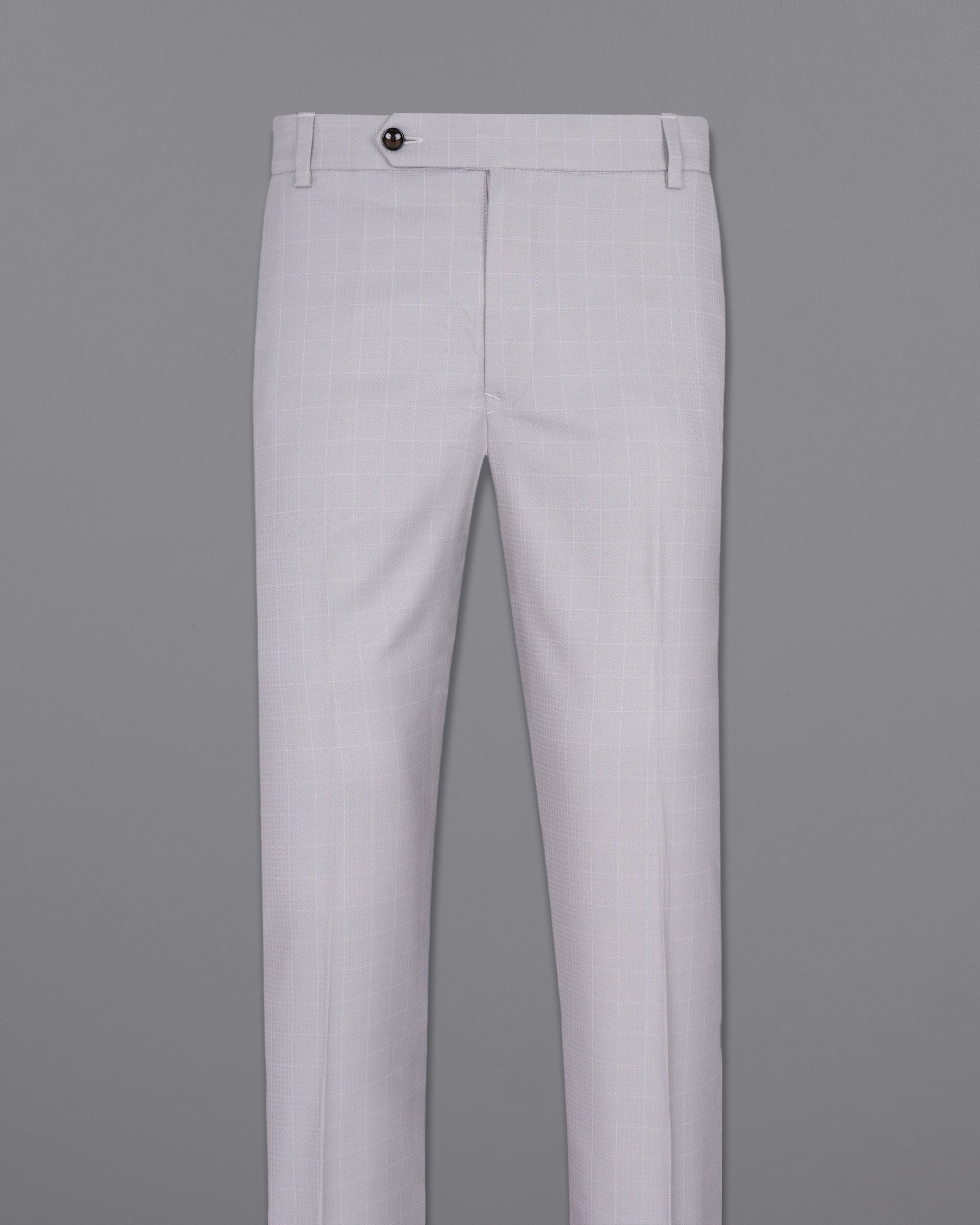 Gray Haze Subtle Plaid Wool Rich Pilot Pant