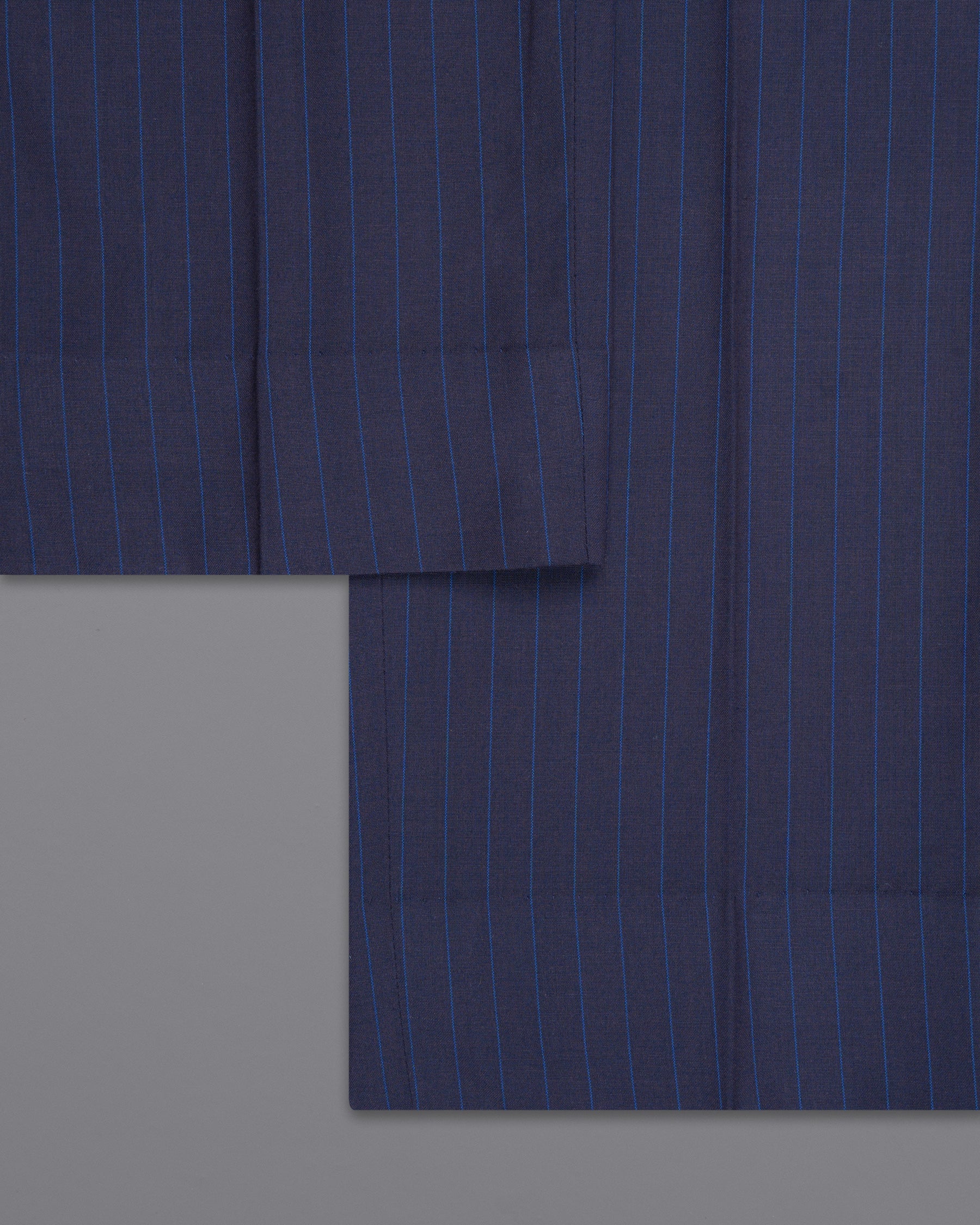 Tuna Blue Striped Wool Rich Pant