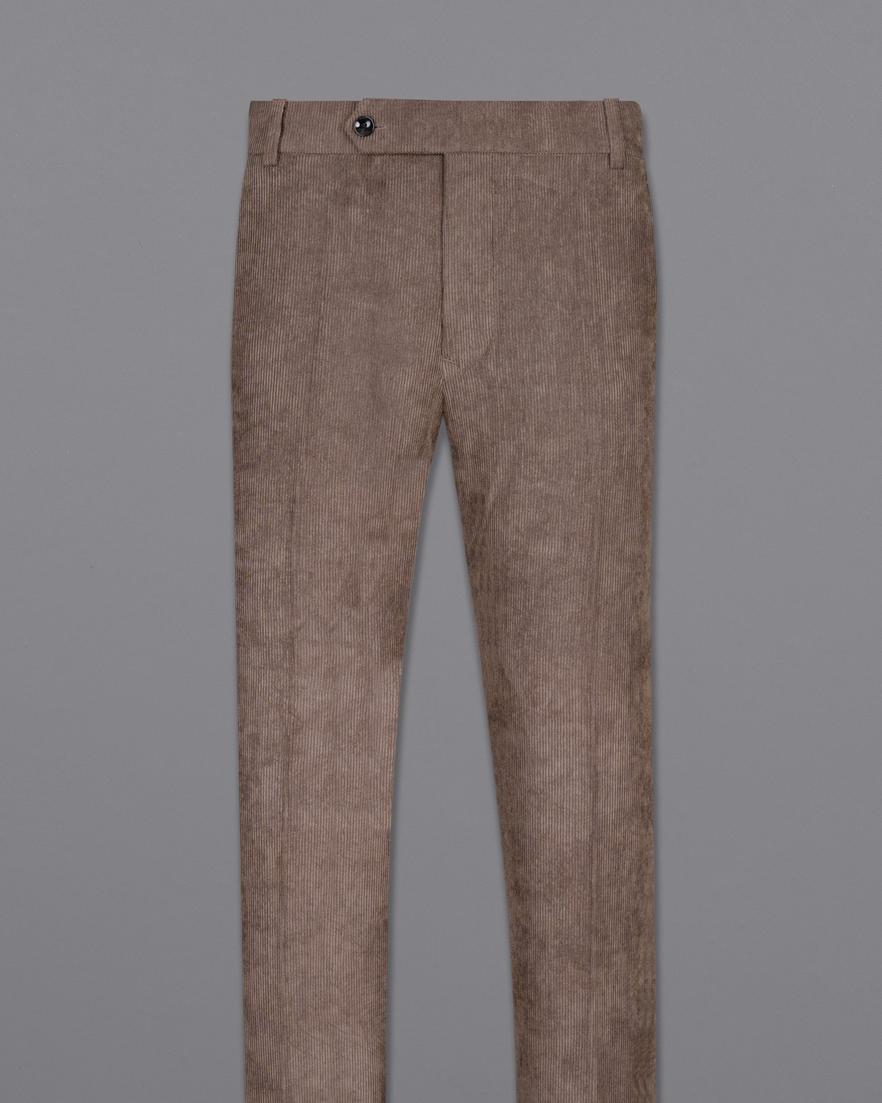 Sandstone Brown Striped Corduroy Premium Cotton Pant