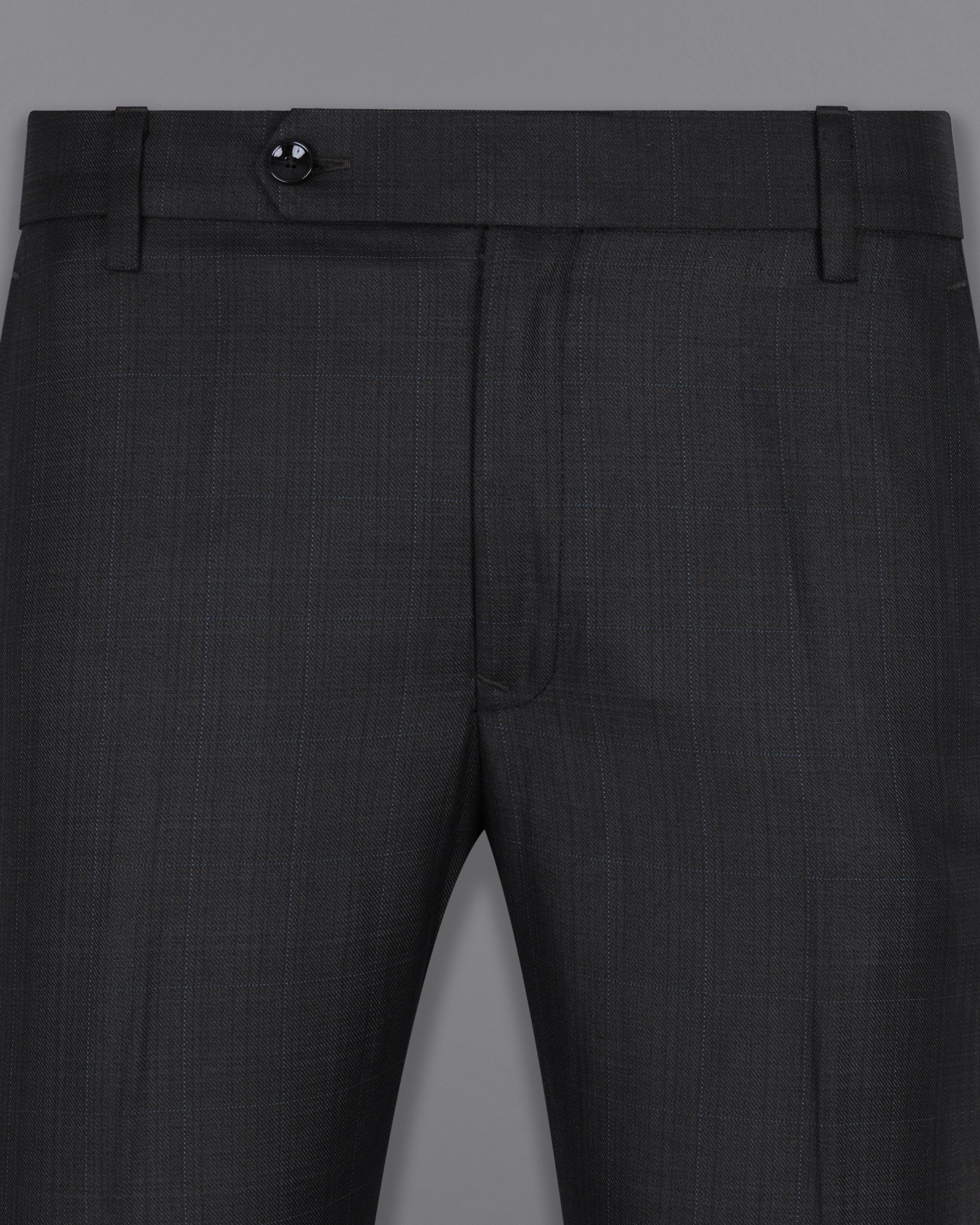 Log Cabin Black Subtle Plaid Wool Rich Pant