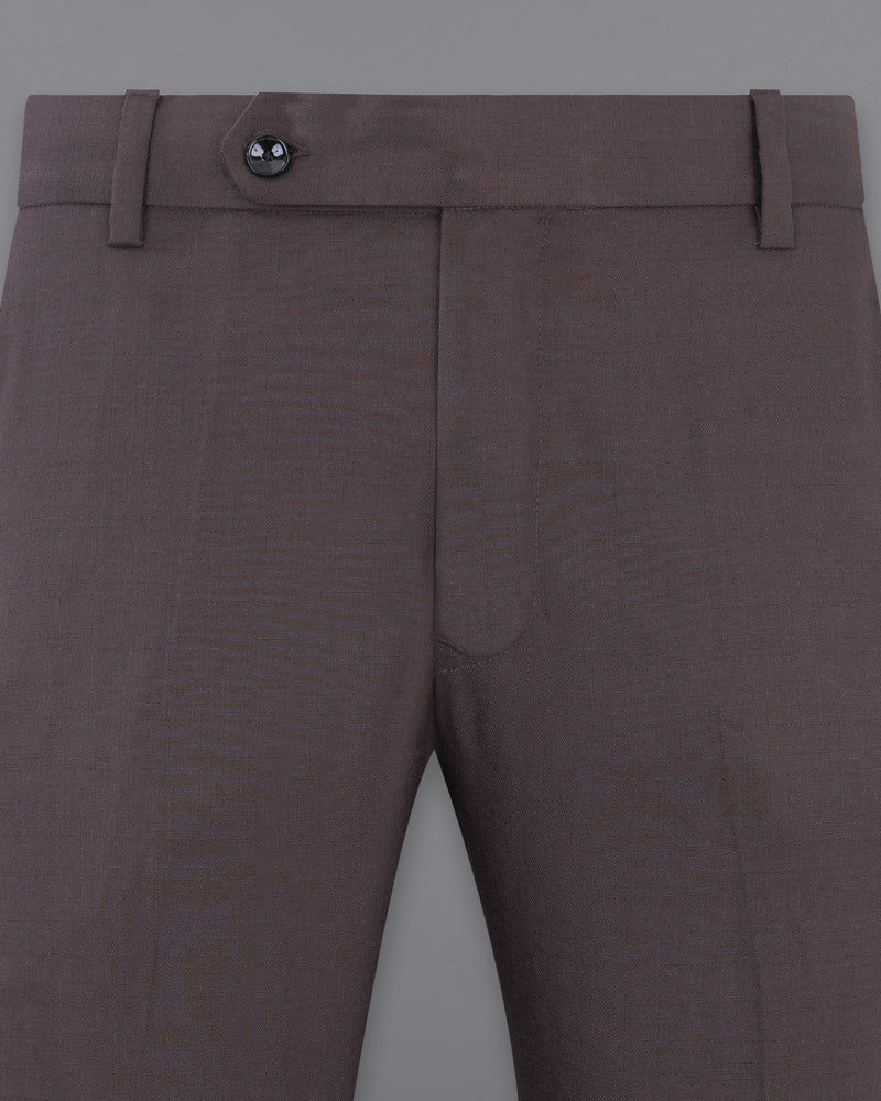 Voodoo Purple Subtle Checked Wool Rich Pant