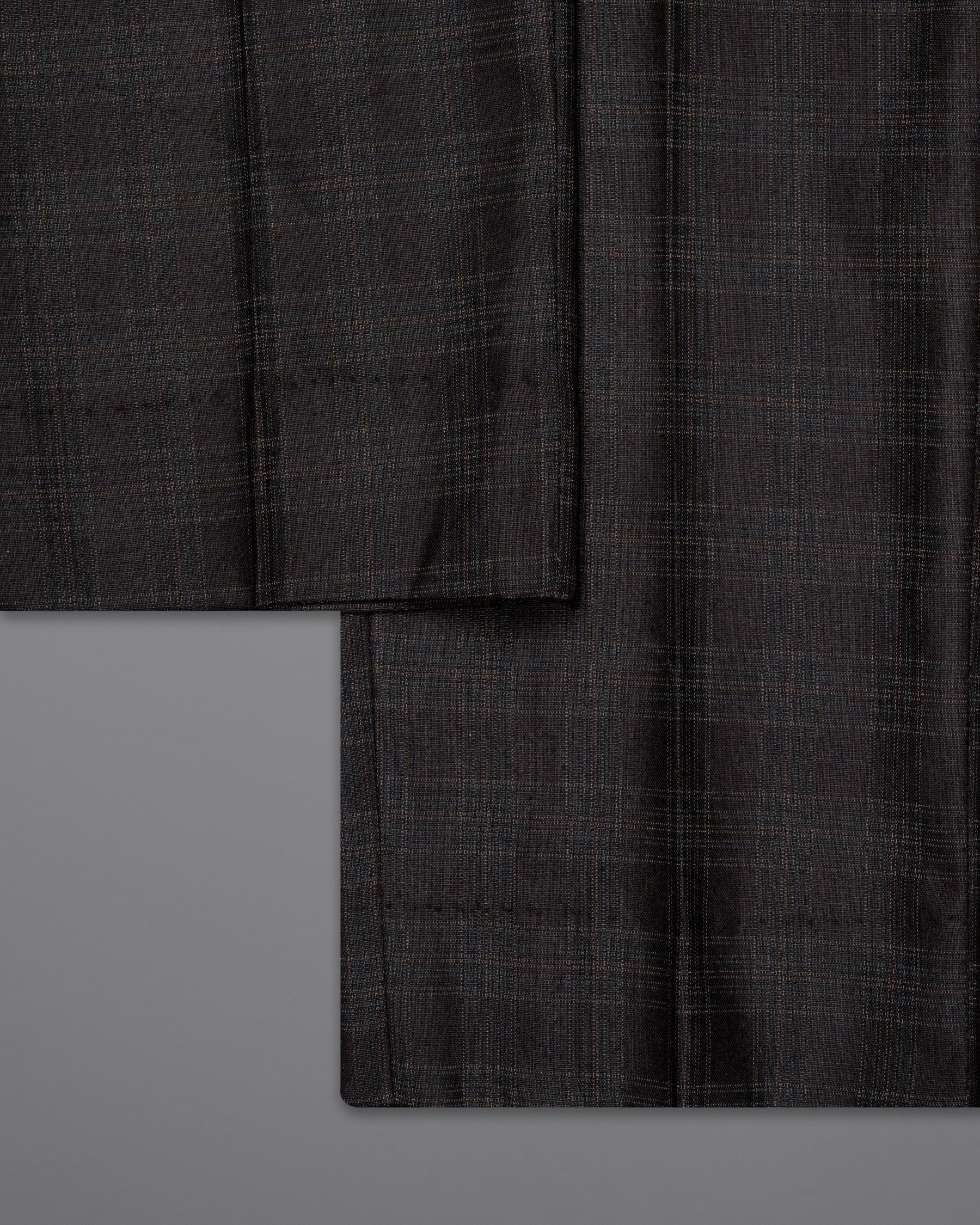 Piano Black Plaid Wool Rich Pant