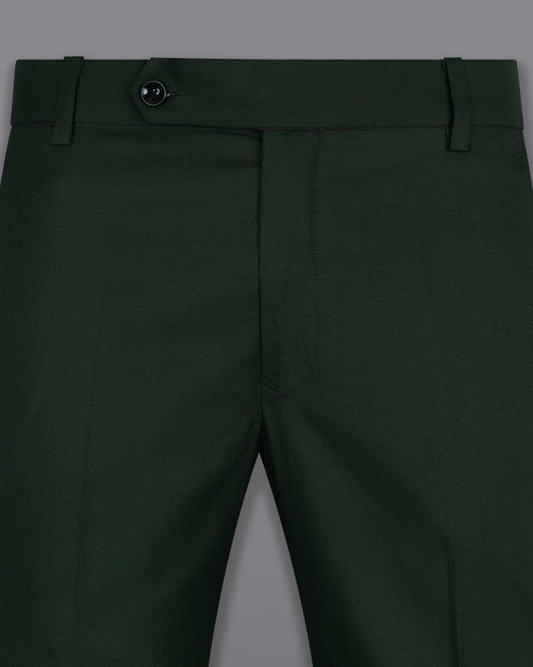 Celtic Green Textured Wool Rich Pant