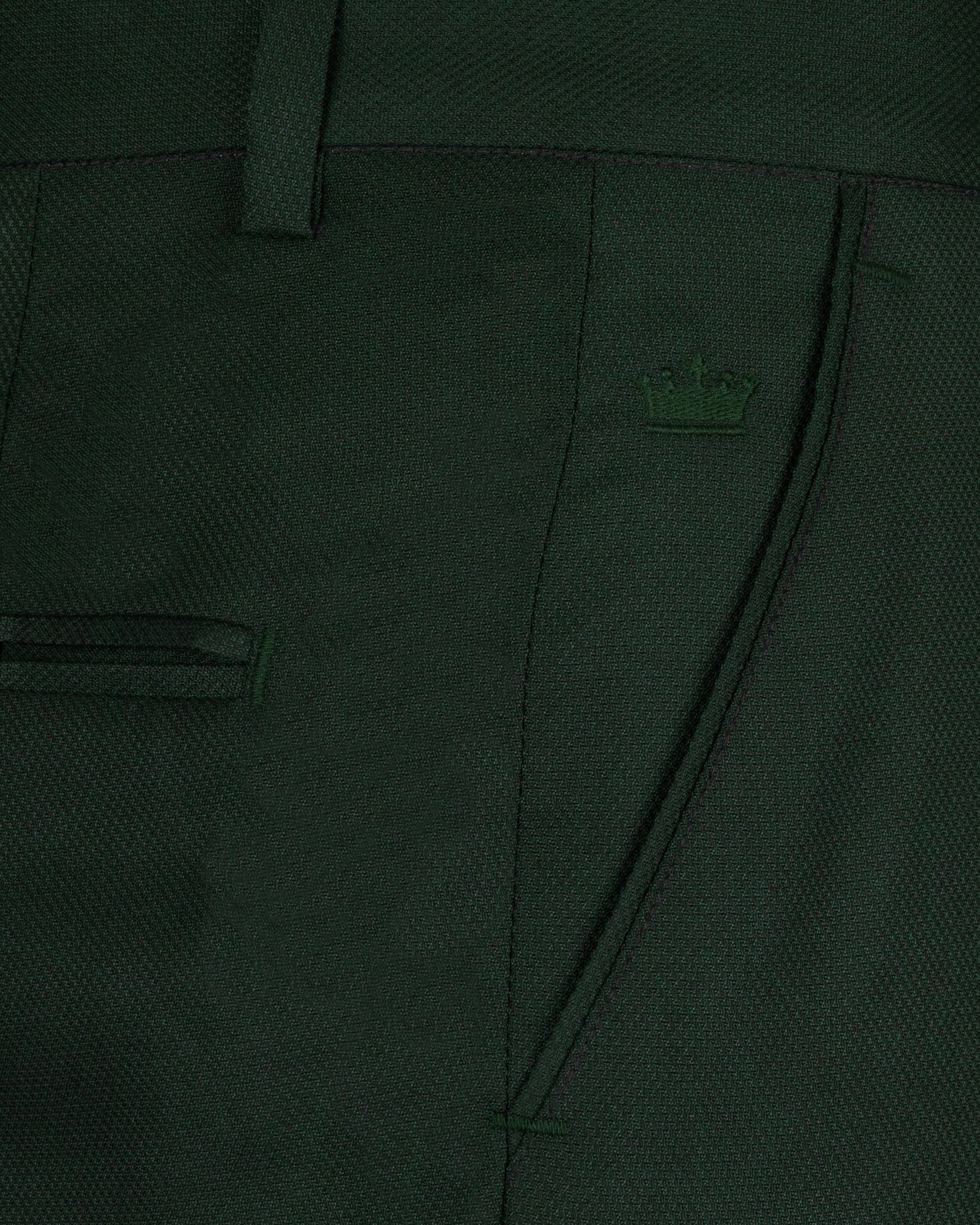 Celtic Green Textured Wool Rich Pant