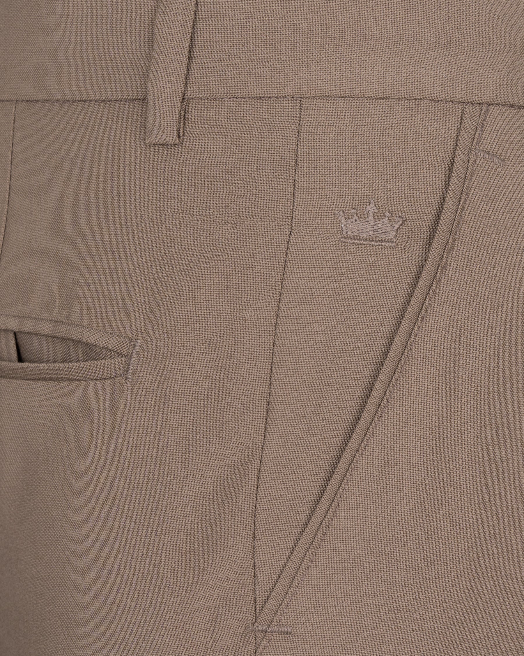 Sand Dune Brown Wool Rich Pant