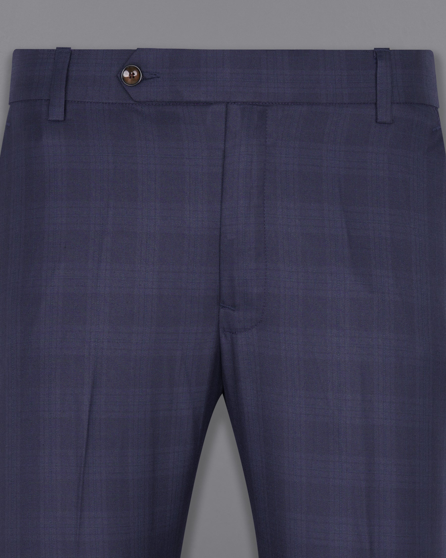 Martinique Blue Wool Rich Plaid Pant