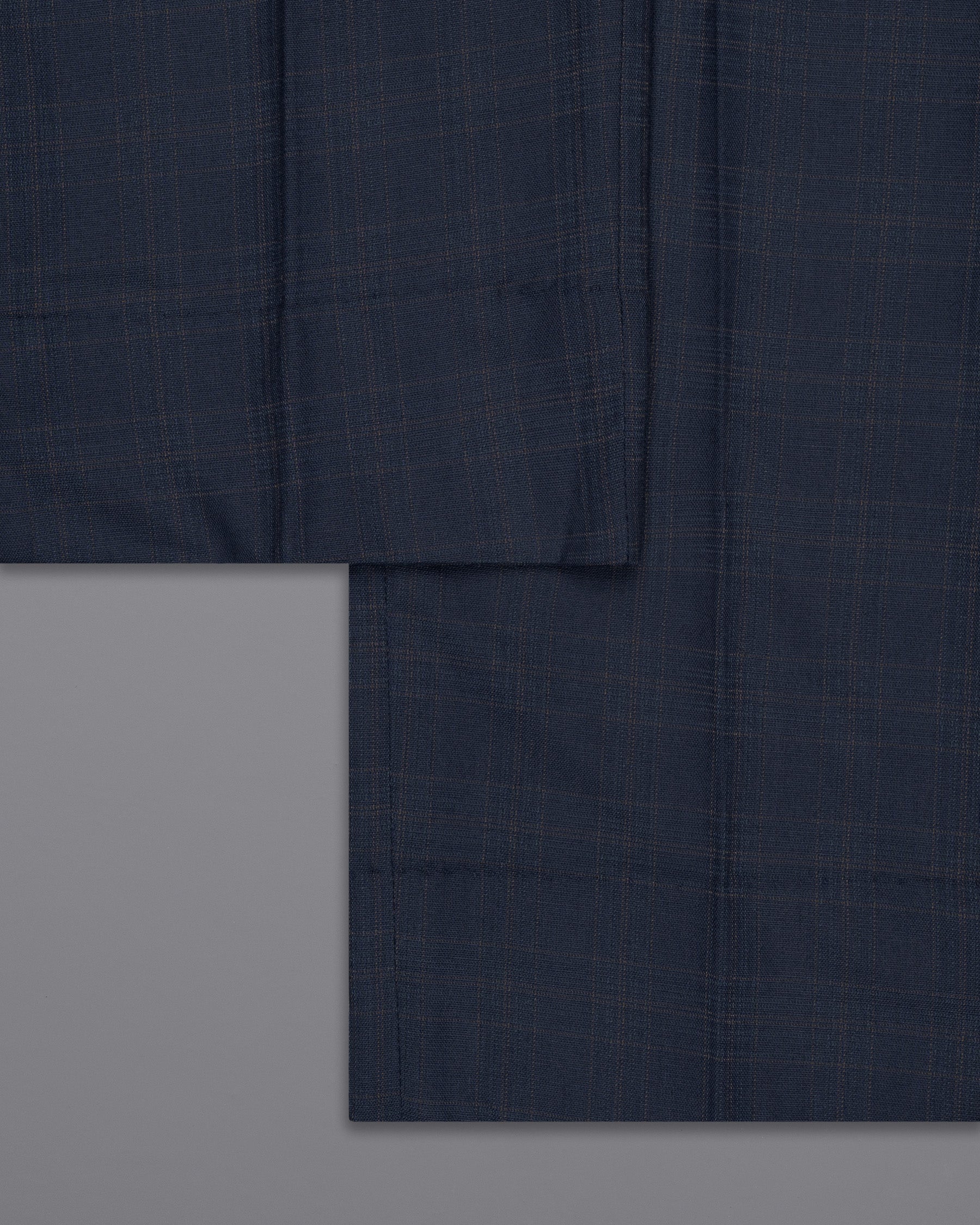 Charade Blue Plaid Wool Rich Pant