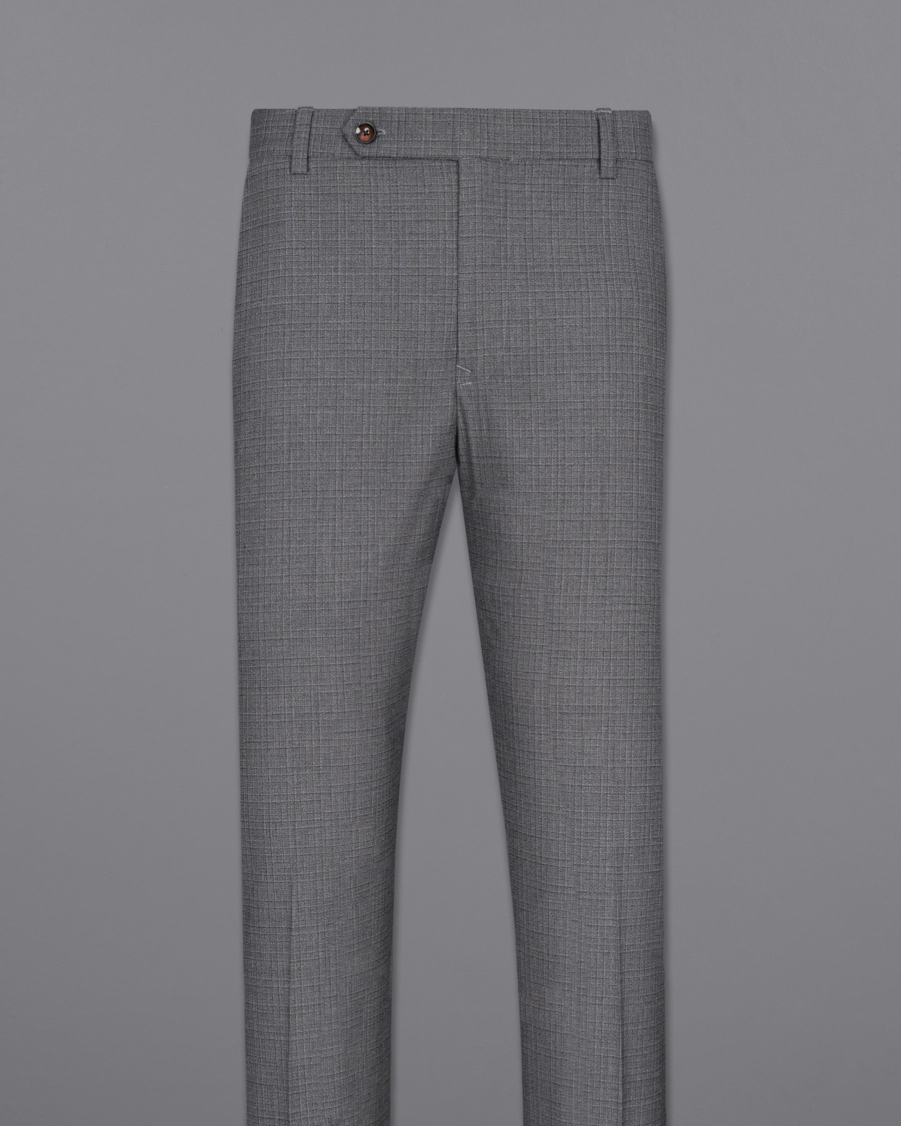 Fuscous Gray Chequered Wool Rich Pant T1448-28, T1448-30, T1448-32, T1448-34, T1448-36, T1448-38, T1448-40, T1448-42, T1448-44