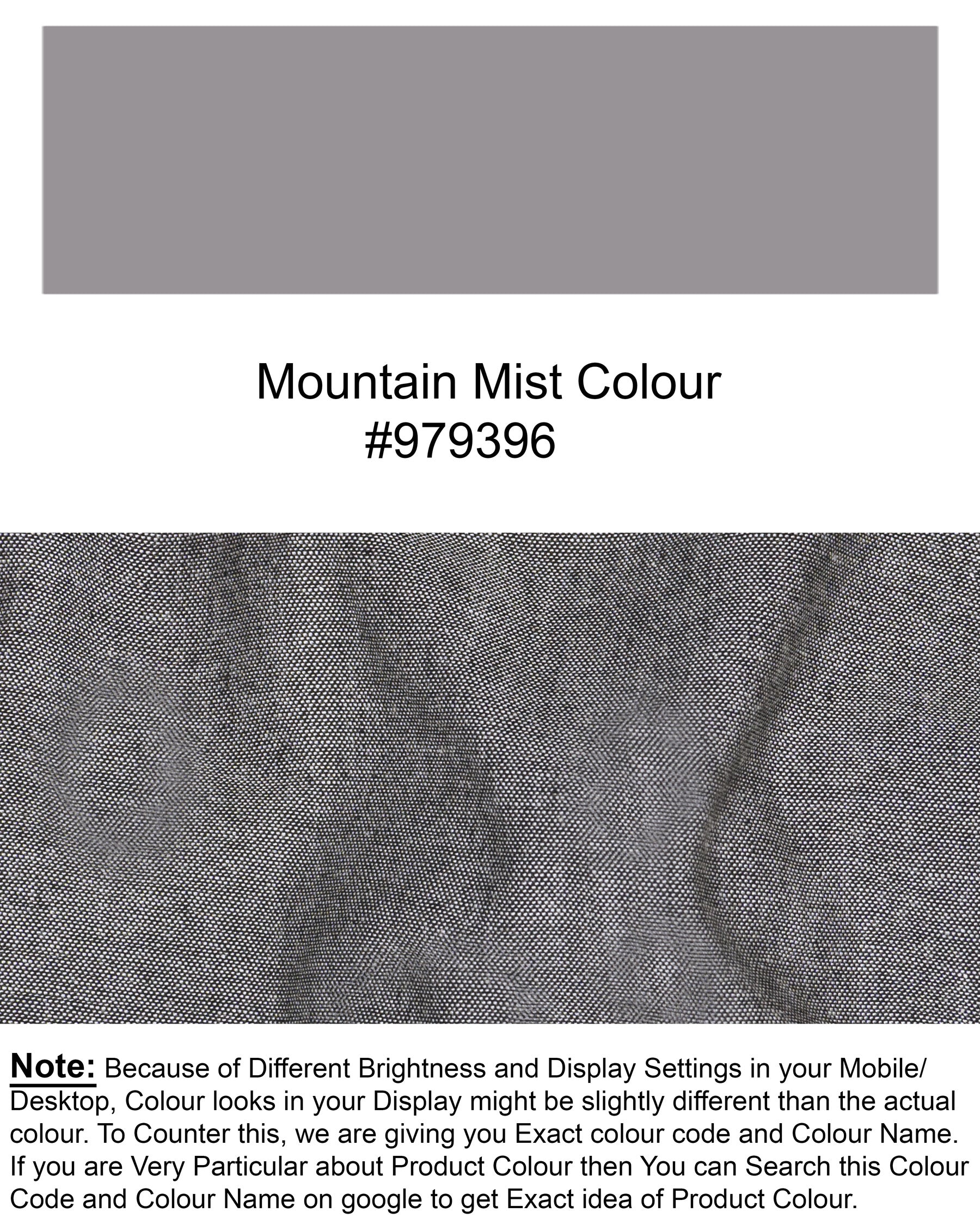 Mountain Mist Grey Luxurious Linen Pant T1457-28, T1457-30, T1457-32, T1457-34, T1457-36, T1457-38, T1457-40, T1457-42, T1457-44