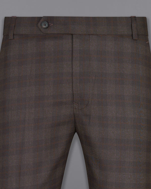 Thunder and Spice Brown Plaid Wool Rich Pant T1458-28, T1458-30, T1458-32, T1458-34, T1458-36, T1458-38, T1458-40, T1458-42, T1458-44 