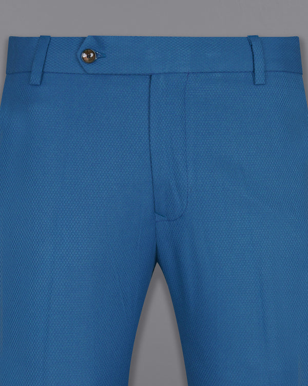 Orient Blue Diamond Textured Woolrich Pant T1477-28, T1477-30, T1477-32, T1477-34, T1477-36, T1477-38, T1477-40, T1477-42, T1477-44