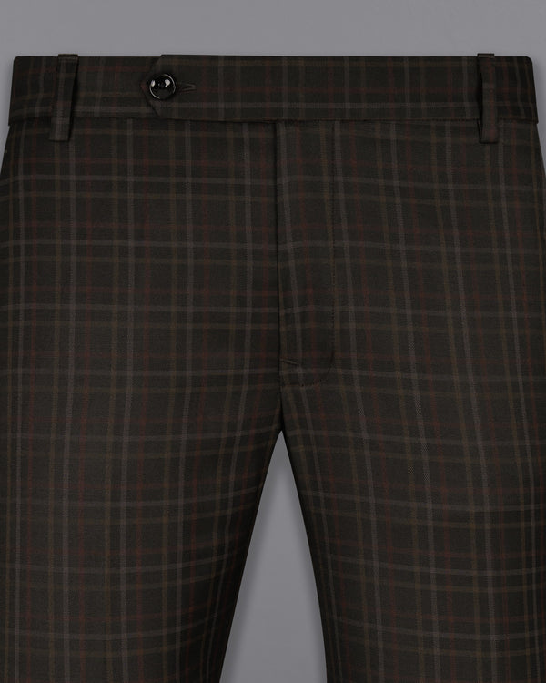 Zeus Black Plaid Wool Rich Pant T1494-28, T1494-30, T1494-32, T1494-34, T1494-36, T1494-38, T1494-40, T1494-42, T1494-44