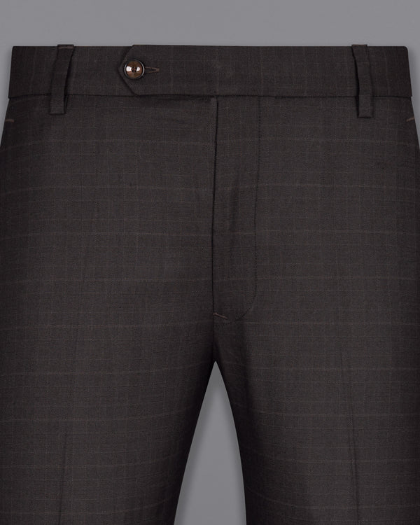 Piano Brown Plaid Premium Wool Rich Pant T1533-28, T1533-30, T1533-32, T1533-34, T1533-36, T1533-38, T1533-40, T1533-42, T1533-44