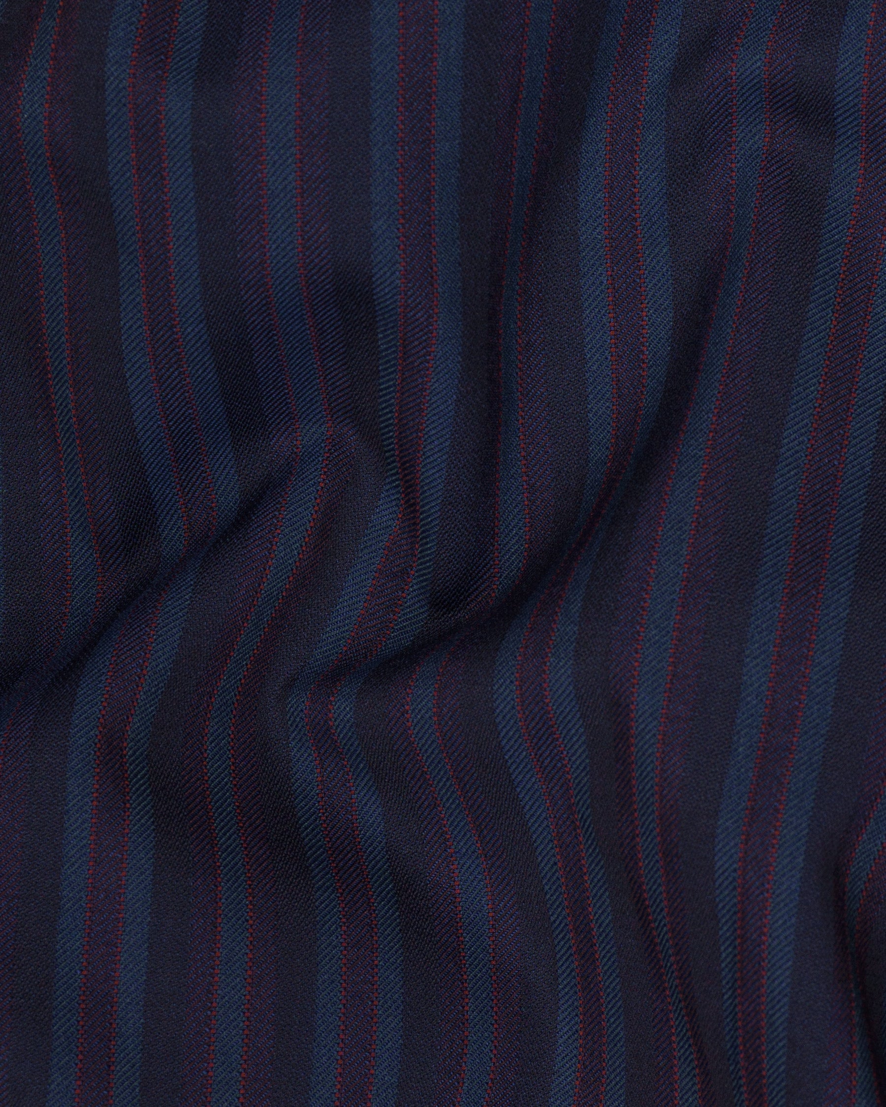 Licorice Blue Striped Wool Rich Pant T1539-28, T1539-30, T1539-32, T1539-34, T1539-36, T1539-38, T1539-40, T1539-42, T1539-44