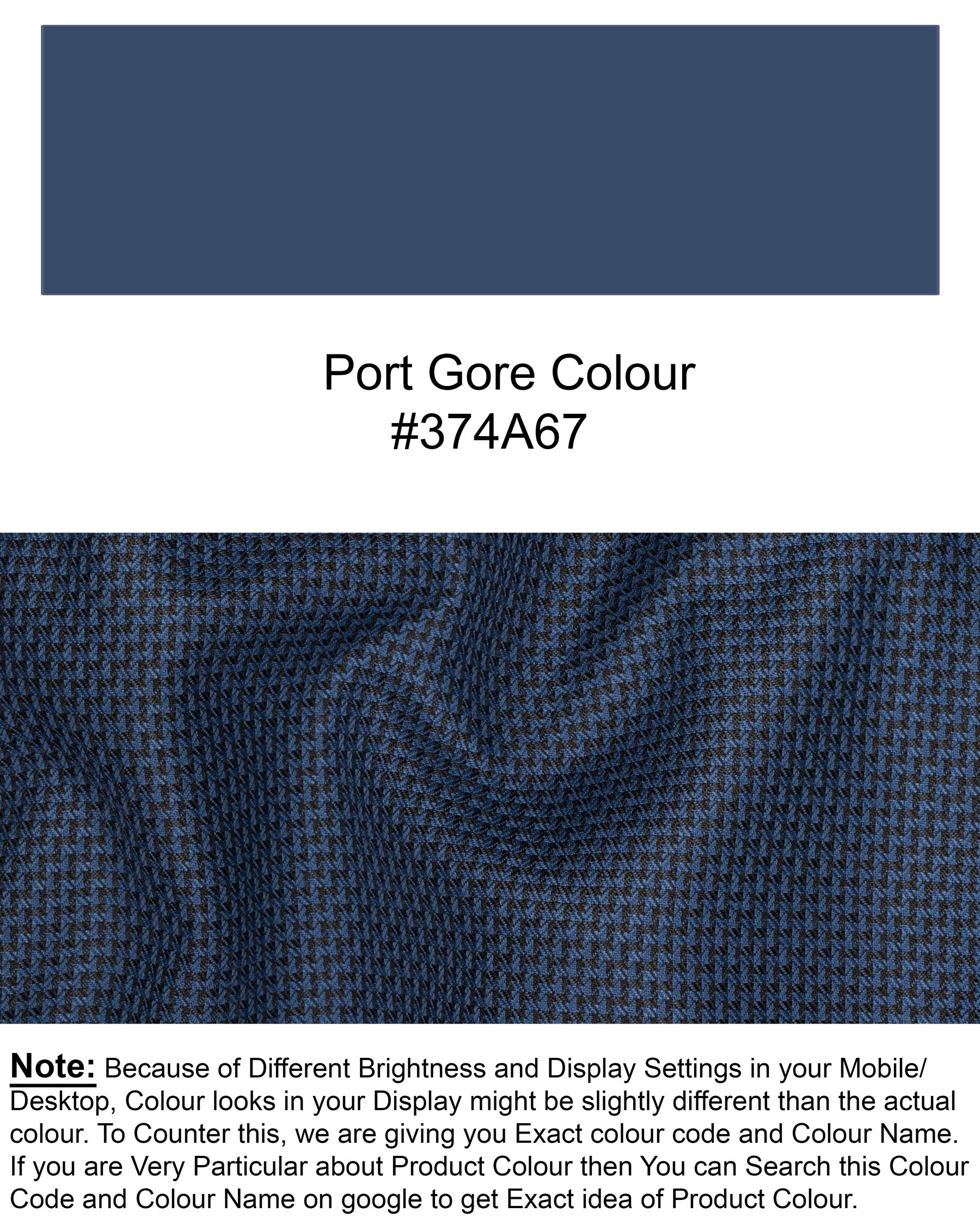 Port Gore Blue Wool Rich Pant T1541-28, T1541-30, T1541-32, T1541-34, T1541-36, T1541-38, T1541-40, T1541-42, T1541-44