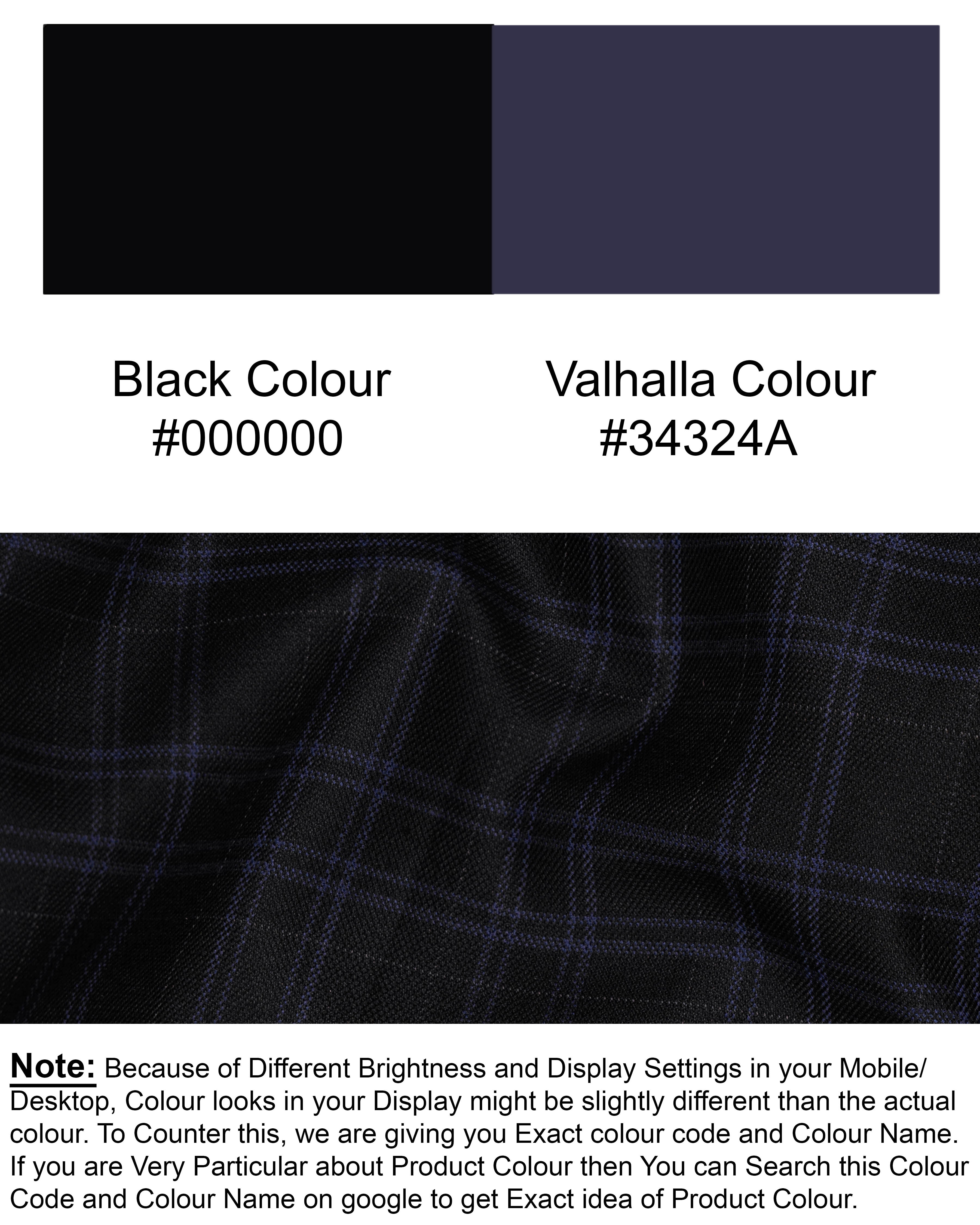 Jet Black and Valhalla Violet Plaid Woolrich Pant T1556-28, T1556-30, T1556-32, T1556-34, T1556-36, T1556-38, T1556-40, T1556-42, T1556-44