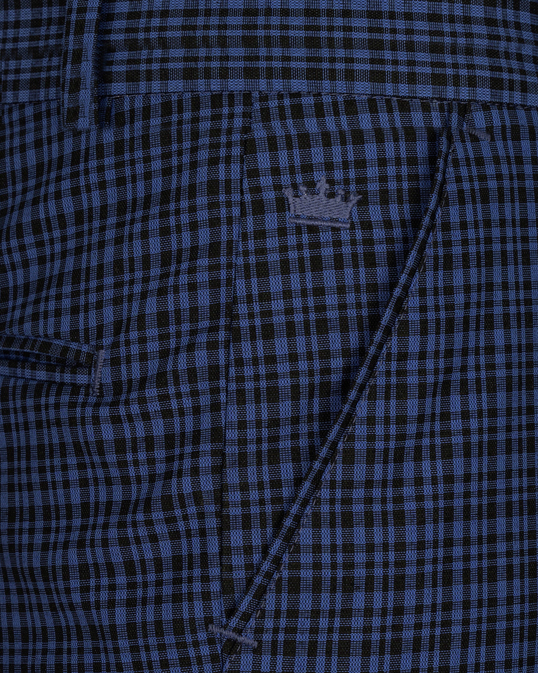 Chambray Blue and Jade Black Gingham Premium Cotton Pant T1573-28, T1573-30, T1573-32, T1573-34, T1573-36, T1573-38, T1573-40, T1573-42, T1573-44